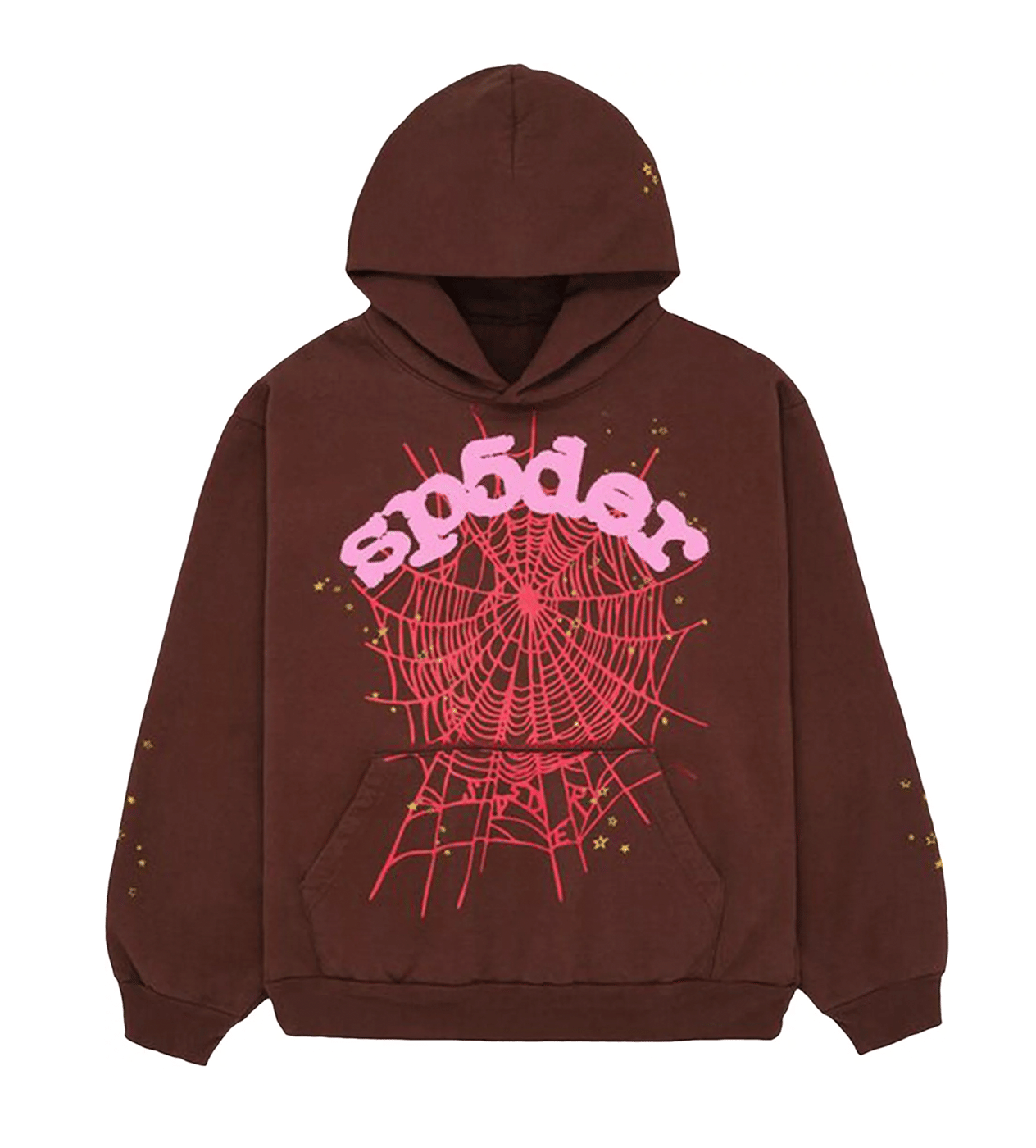 Sp5der Worldwide Sp5der Web Logo Hoodie Brown
