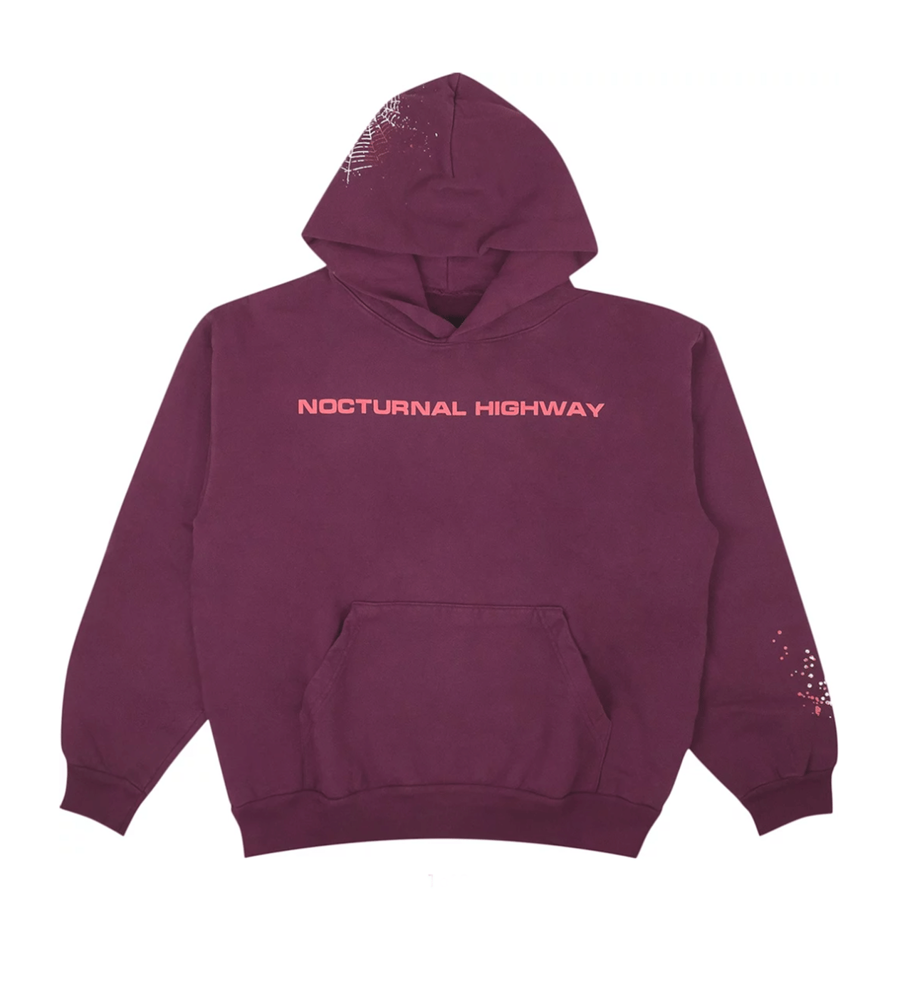 Sp5der Worldwide Sp5der Nocturnal Highway Hoodie Dark Purple