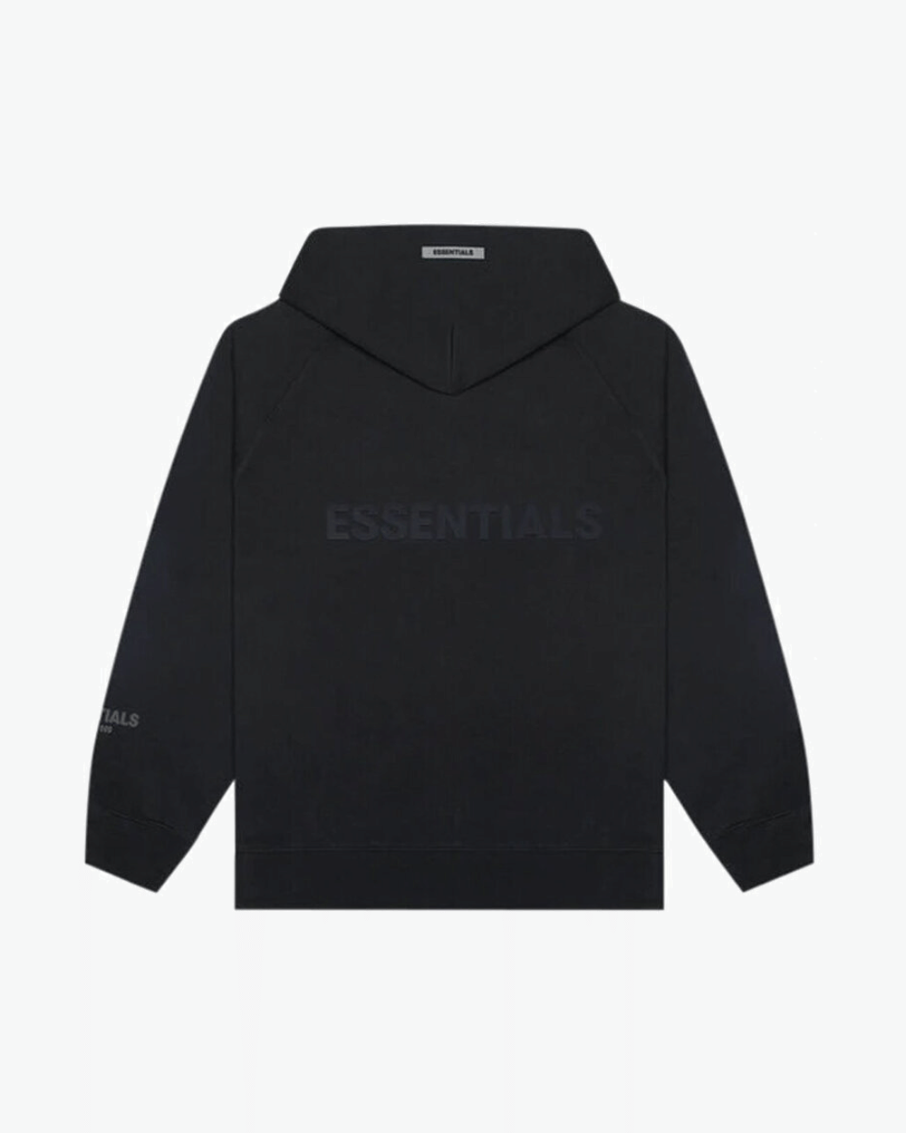 FOG ESSENTIALS SS20 SILICON APPLIQUE LOGO BLACK ZIP UP HOODIE