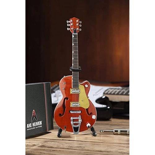Axe Heaven Brian Setzer Nashville Orange Dice Hollow Body Miniature Guitar Replica