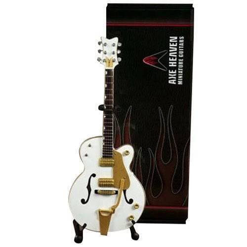 Axe Heaven Brian Setzer White Hollow Body Miniature Guitar Replica