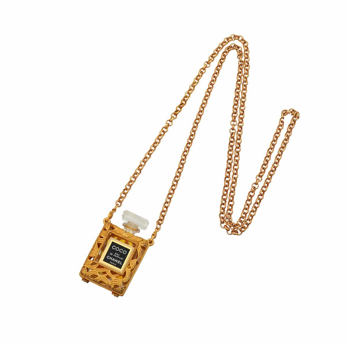 Luxury Promise Japan VINTAGE CHANEL NECKLACE PERFUME COCO GOLD ACCESSORY 90335011