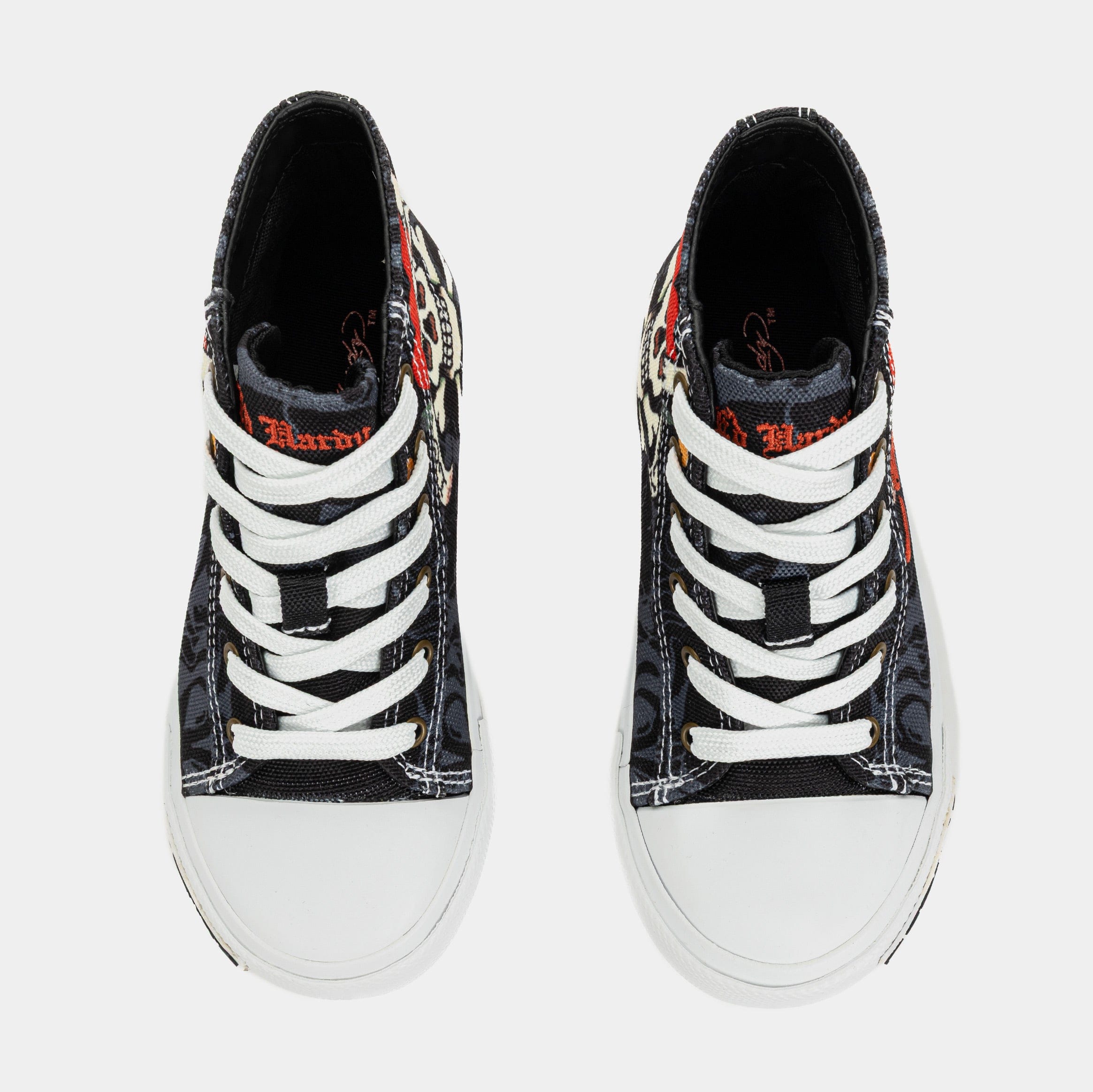 ED HARDY Kills Love Slowly High Top Preschool Lifestyle Shoes (Black/White)