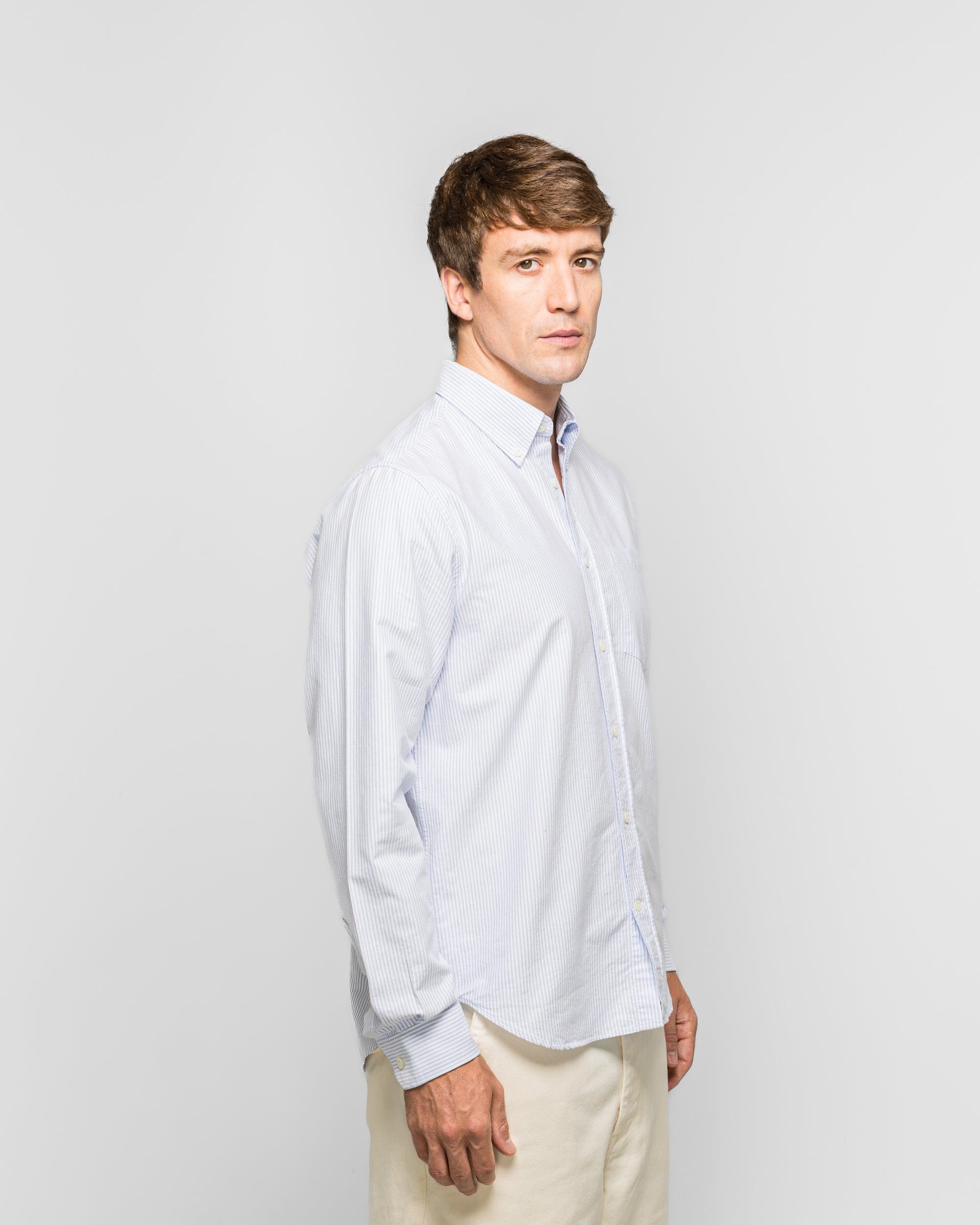 Norse Projects Standard Oxford BD Shirt - Pale Blue Stripe