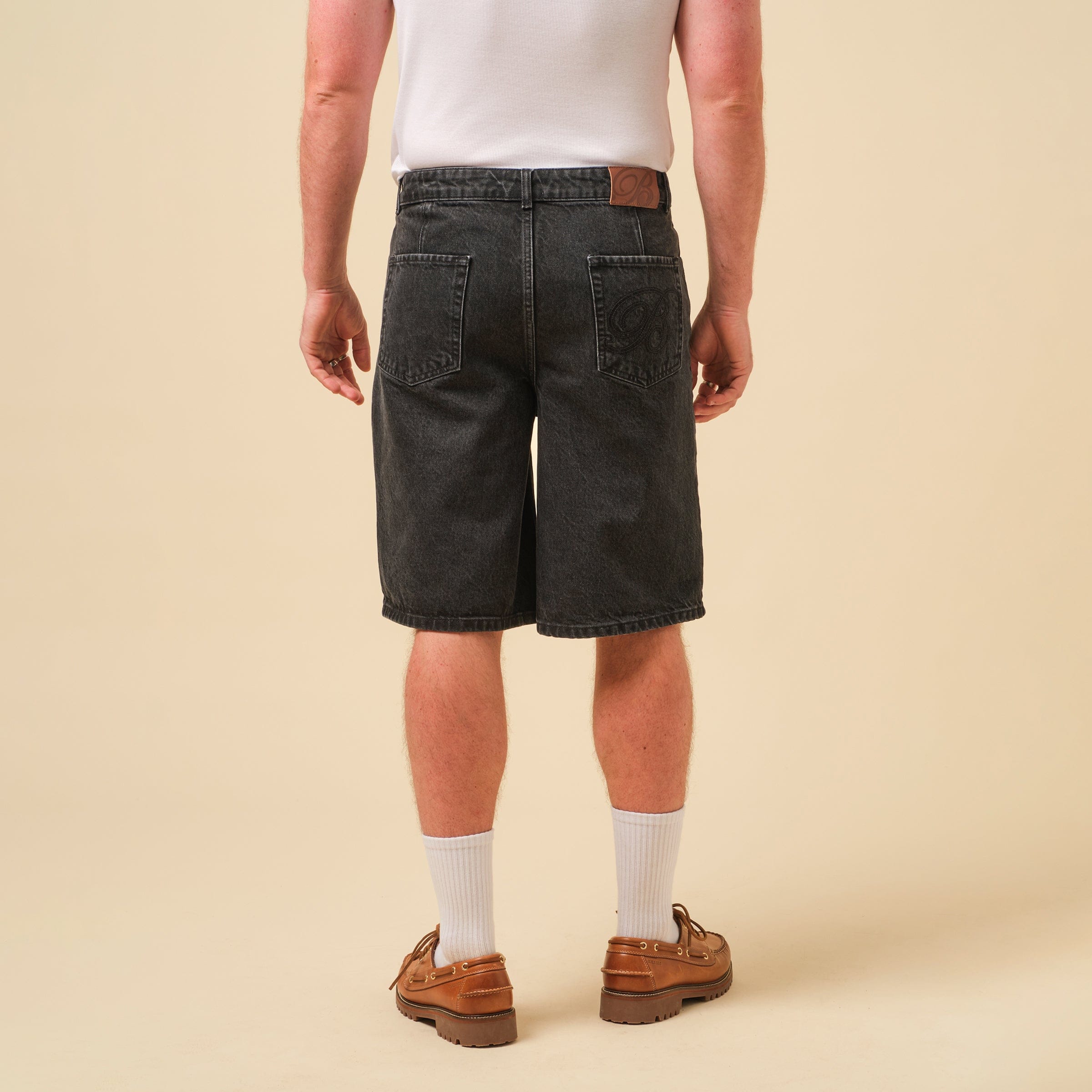 Bound Signature Denim Jorts - Washed Black
