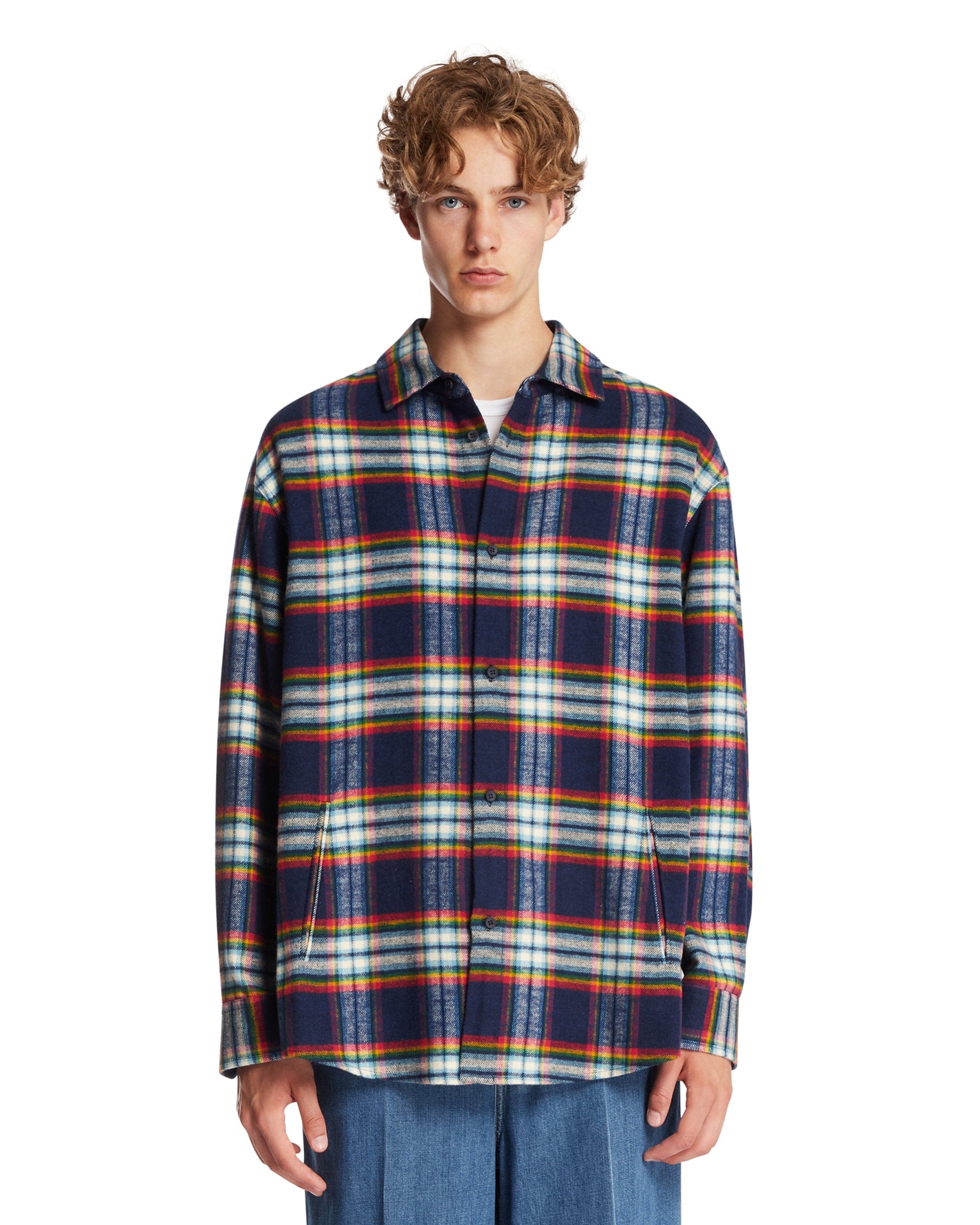 Darkpark Camicia In Lana A Quadri Blu