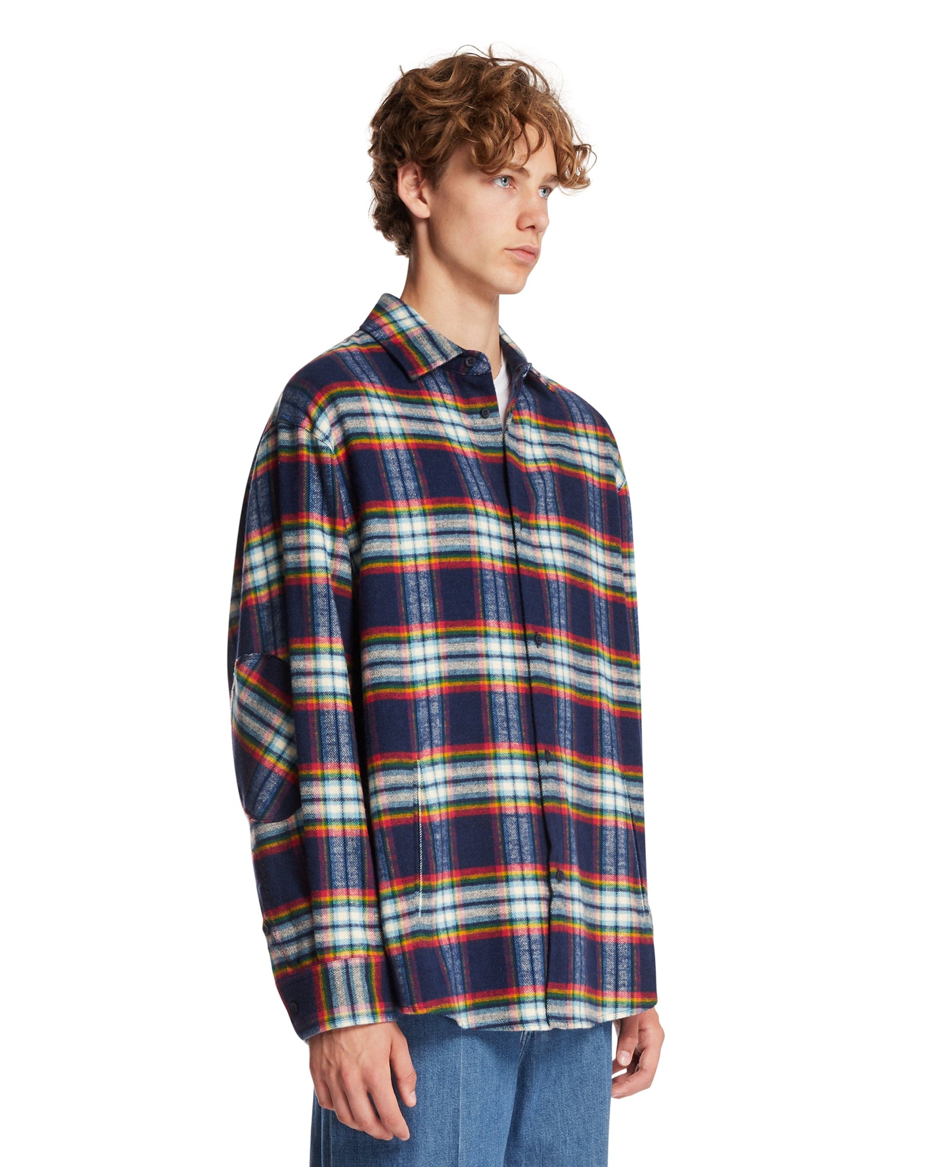 Darkpark Camicia In Lana A Quadri Blu