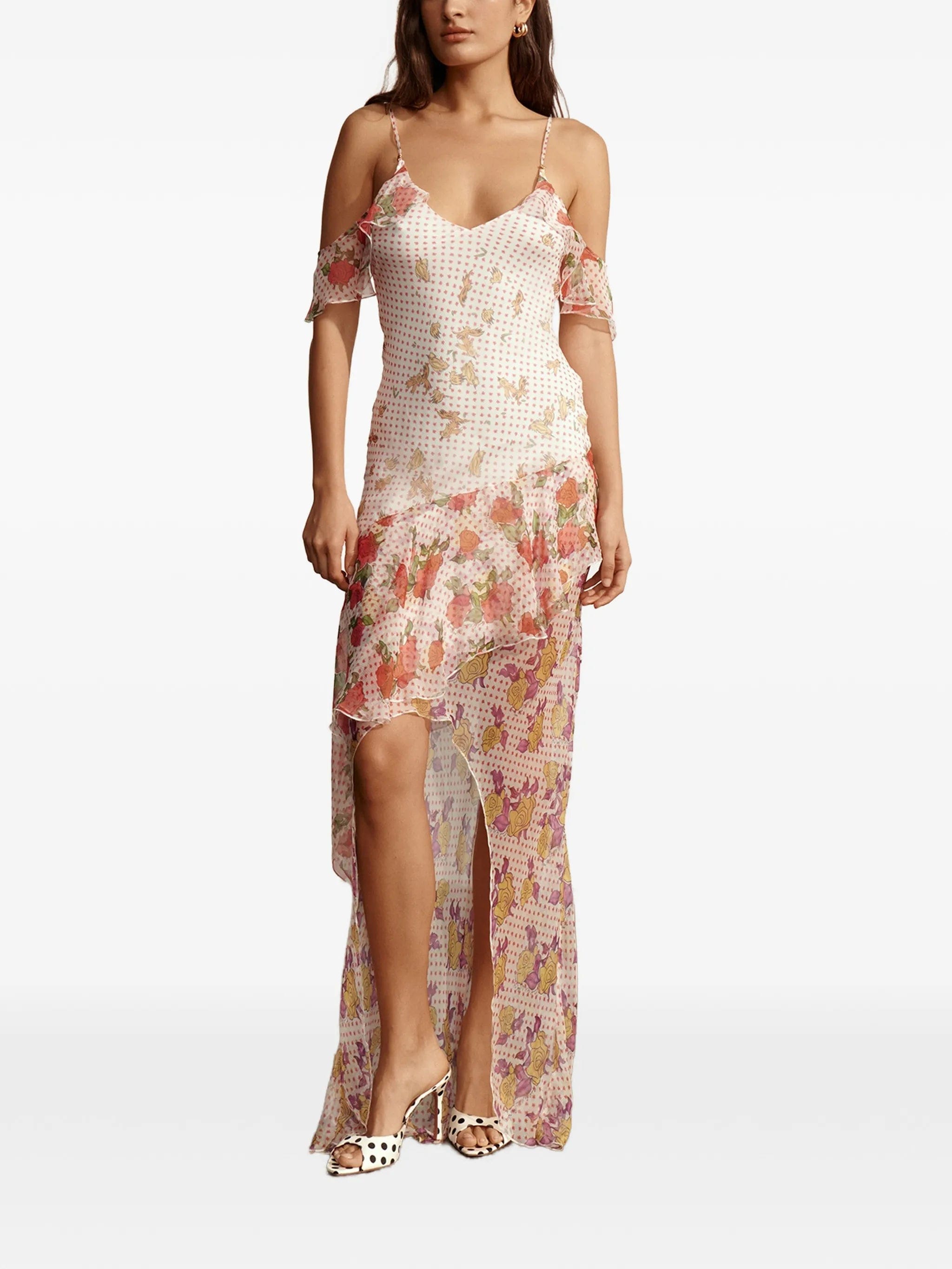 Donde Esteban ruffled silk - chiffon maxi dress