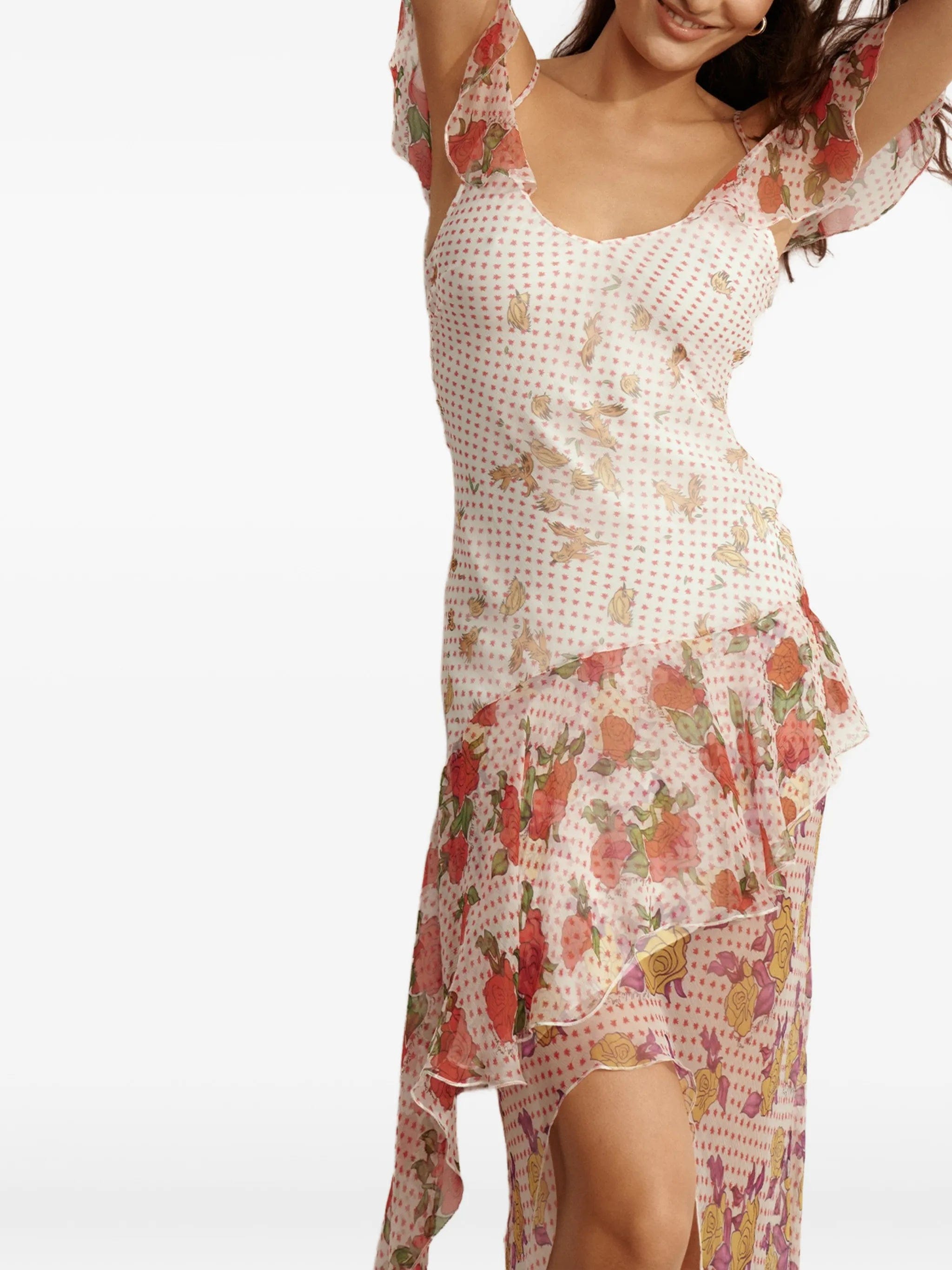 Donde Esteban ruffled silk - chiffon maxi dress