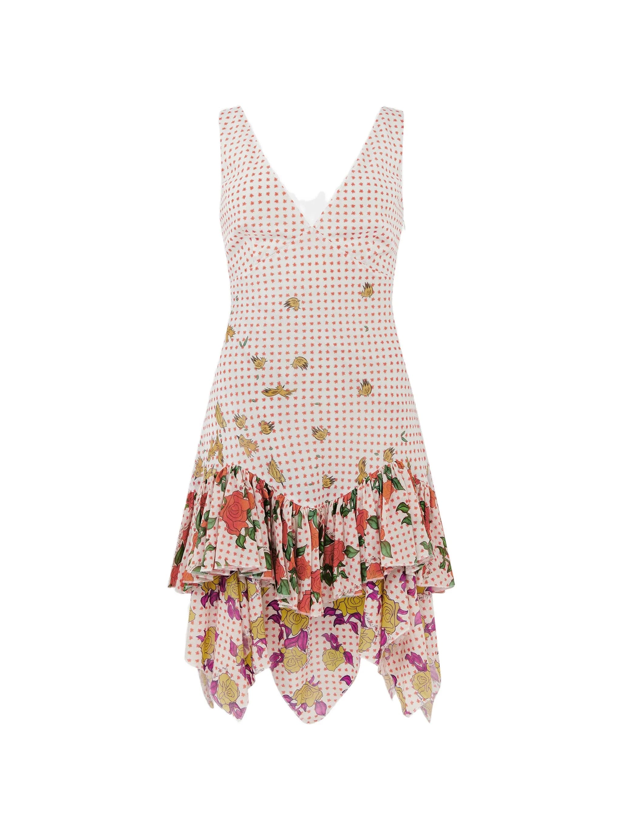Donde Esteban floral - print ruffled mini dress