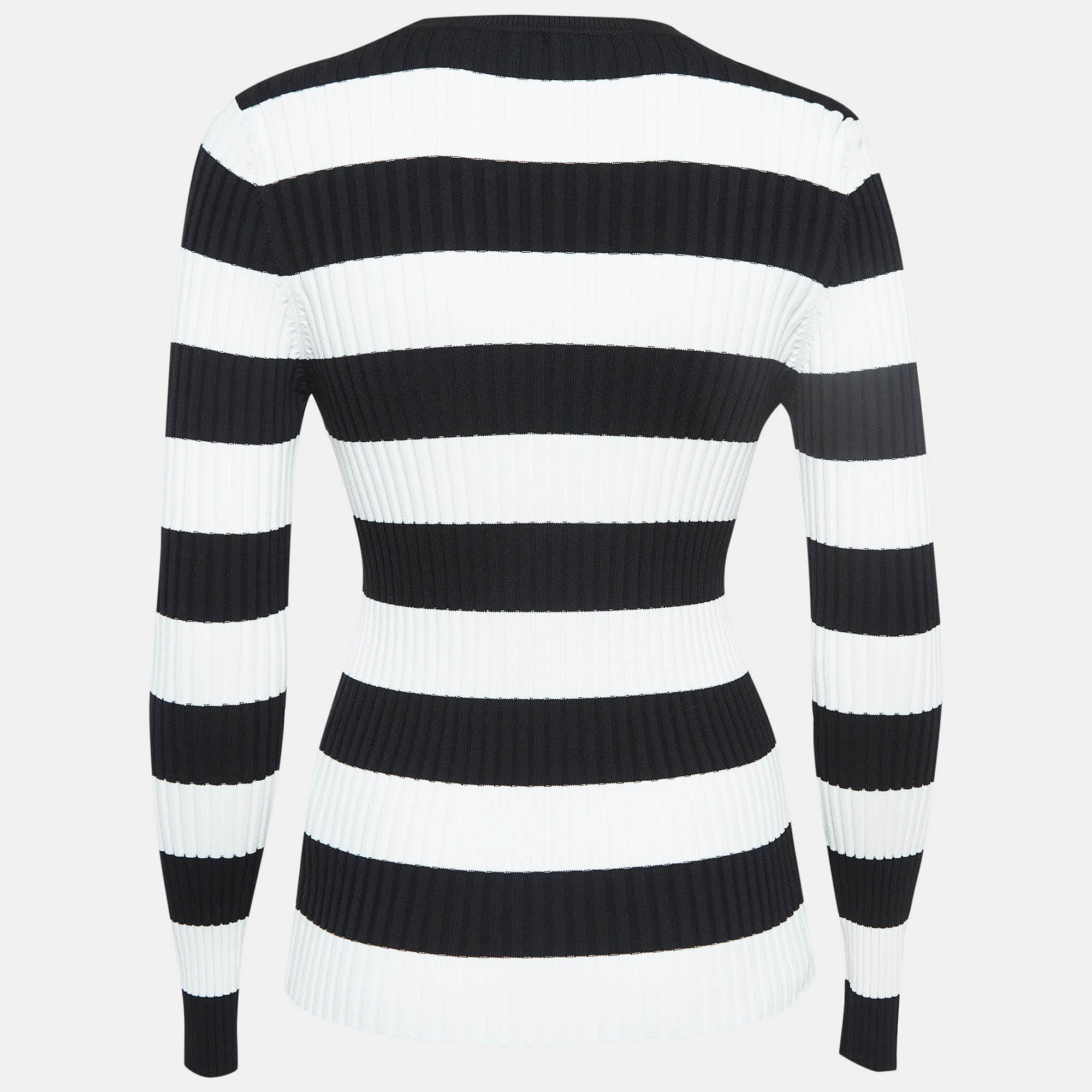 Cynthia Rowley Black/white Stripe Patterned Full Sleeve Sweater