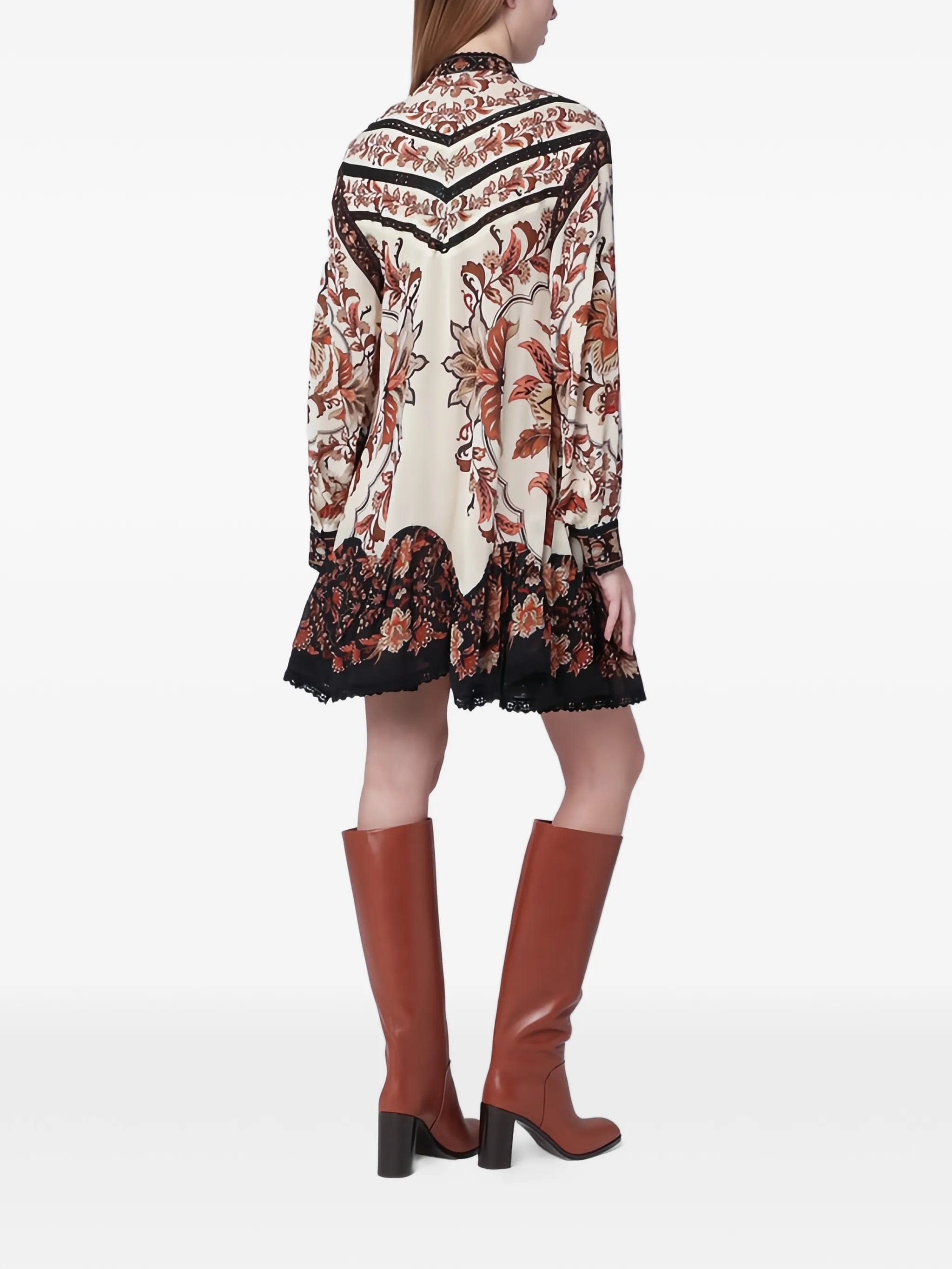 FARM Rio Majestic Garden long - sleeves mini dress
