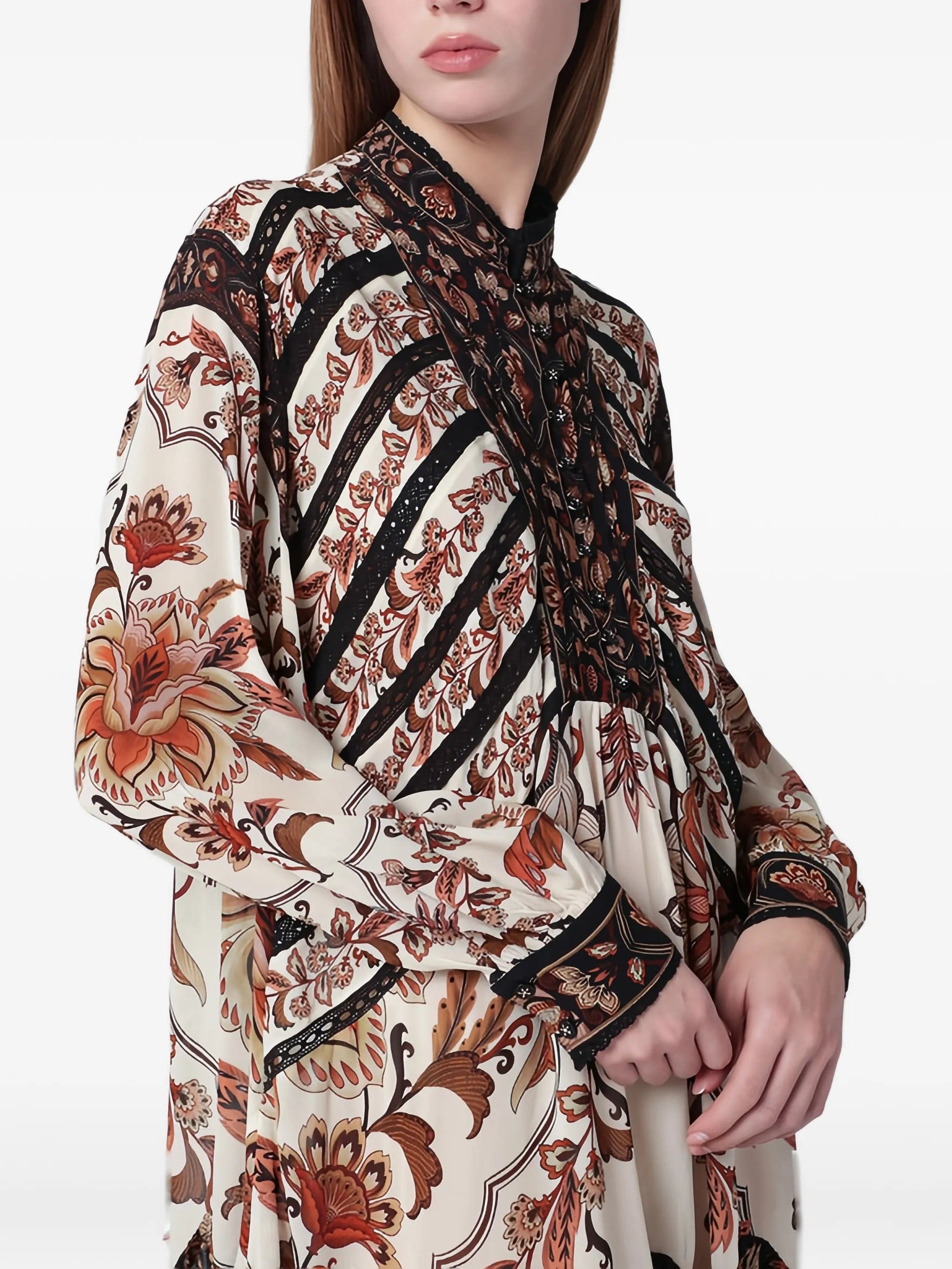 FARM Rio Majestic Garden long - sleeves mini dress