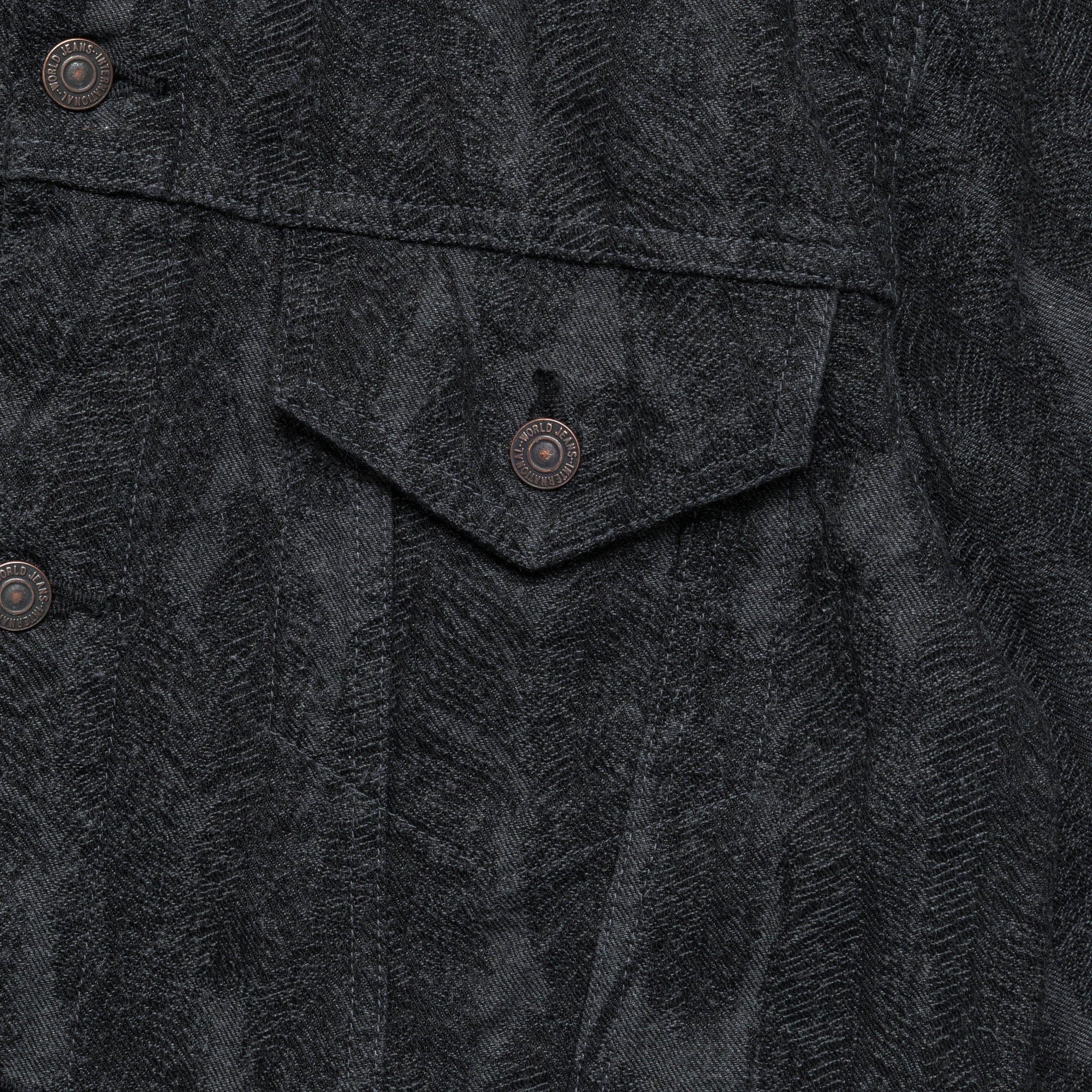 Kapital 12 oz MAGPIE Denim 3rd JKT - Black/Black