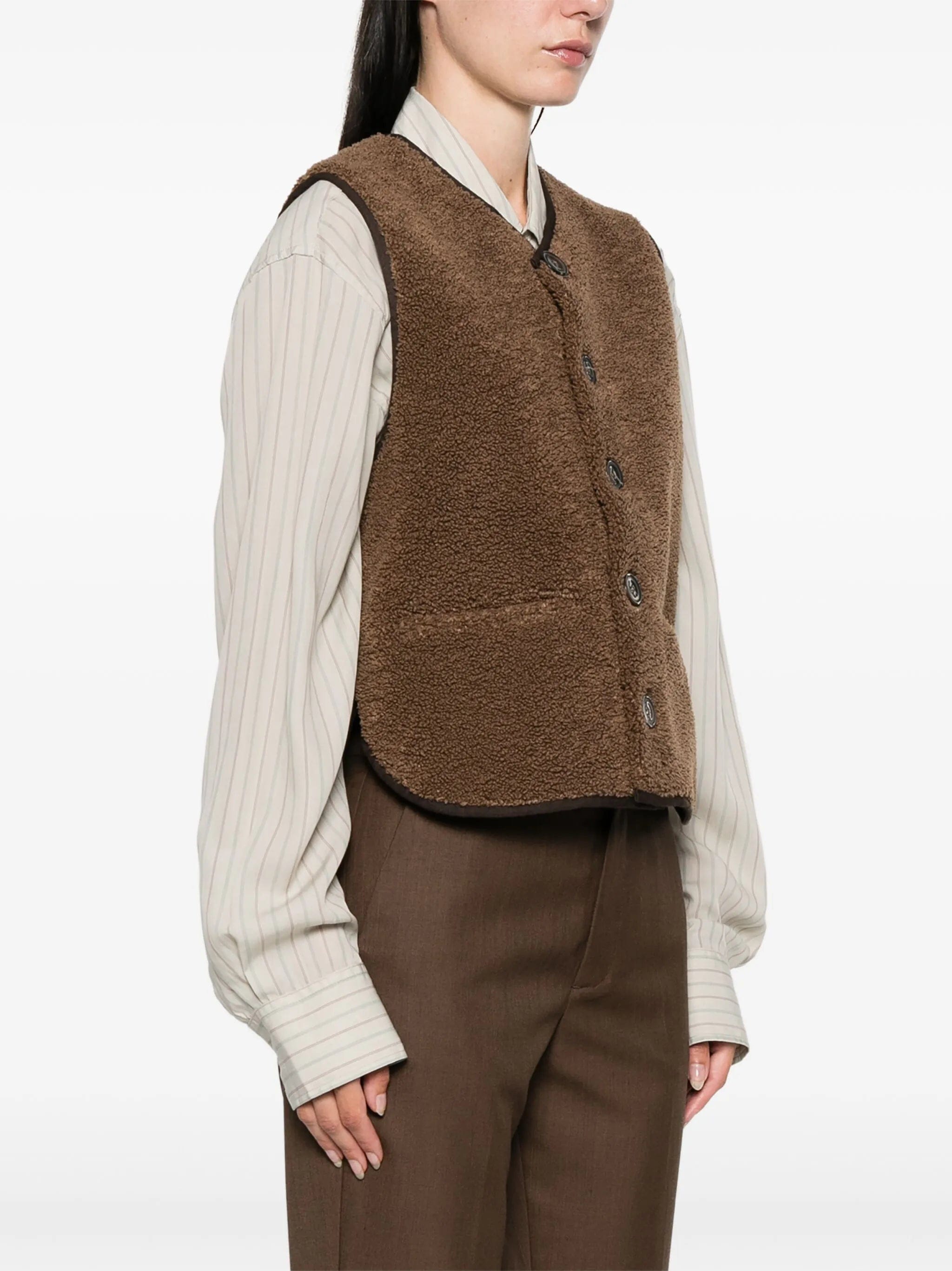 Soeur V - neck faux - shearling vest