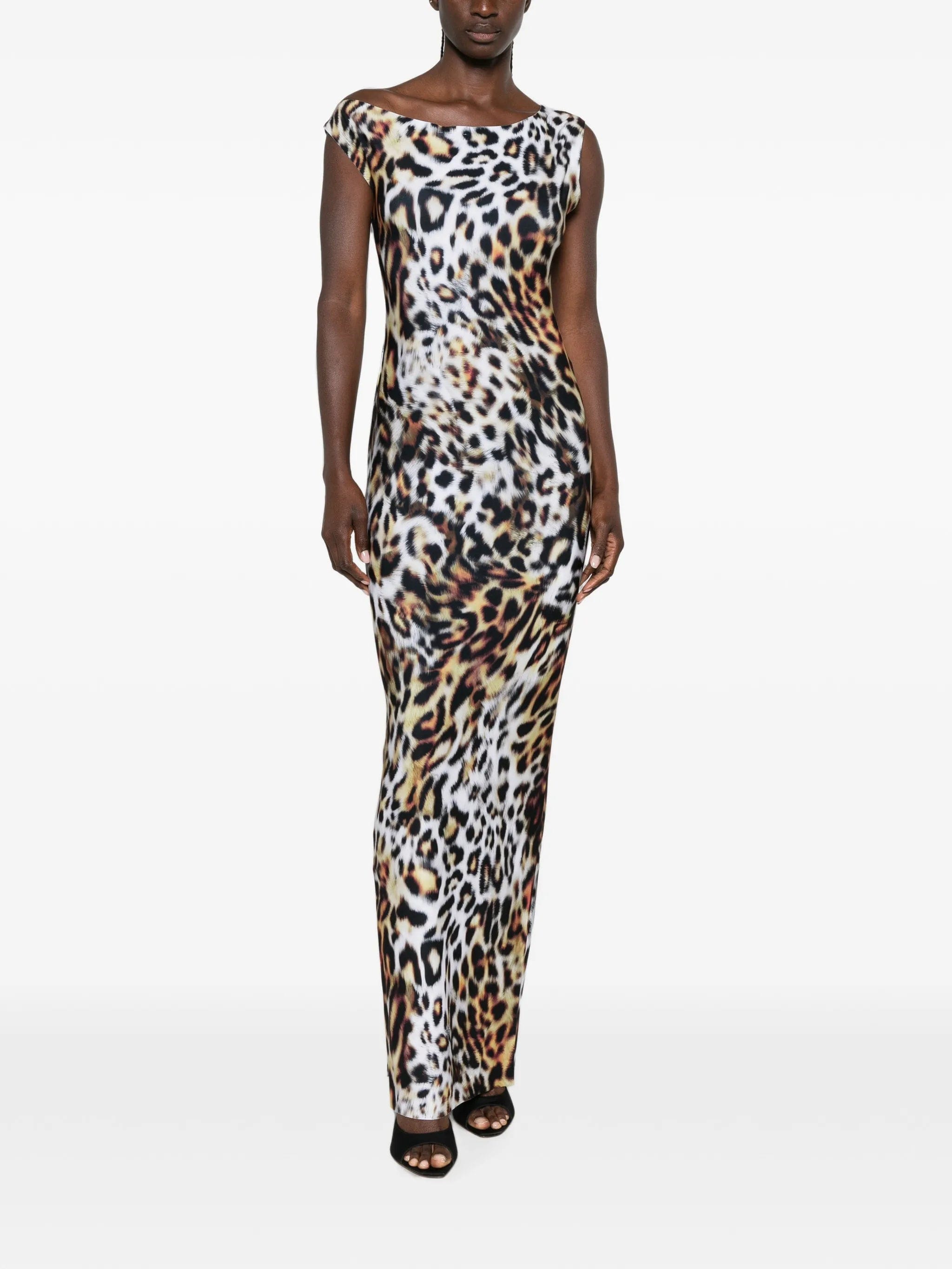 Norma Kamali sleeveless animal - print maxi dress