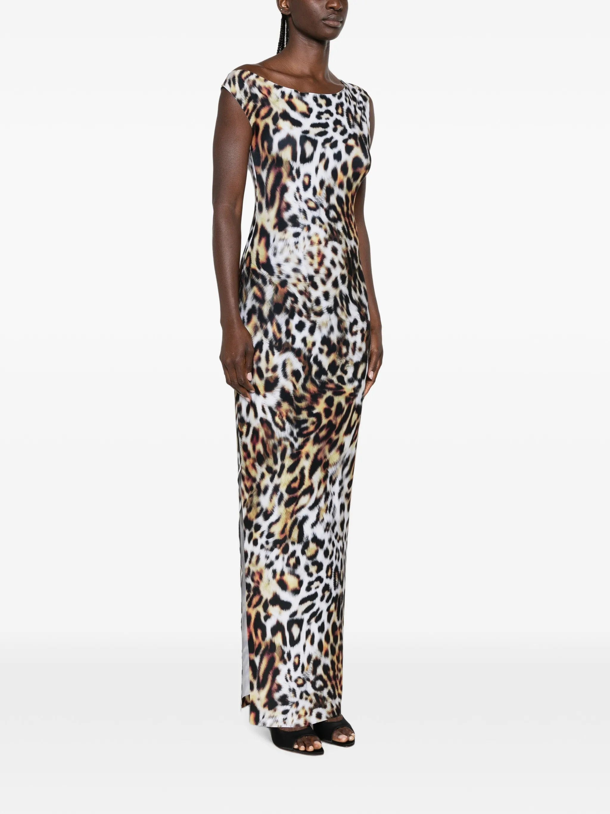 Norma Kamali sleeveless animal - print maxi dress
