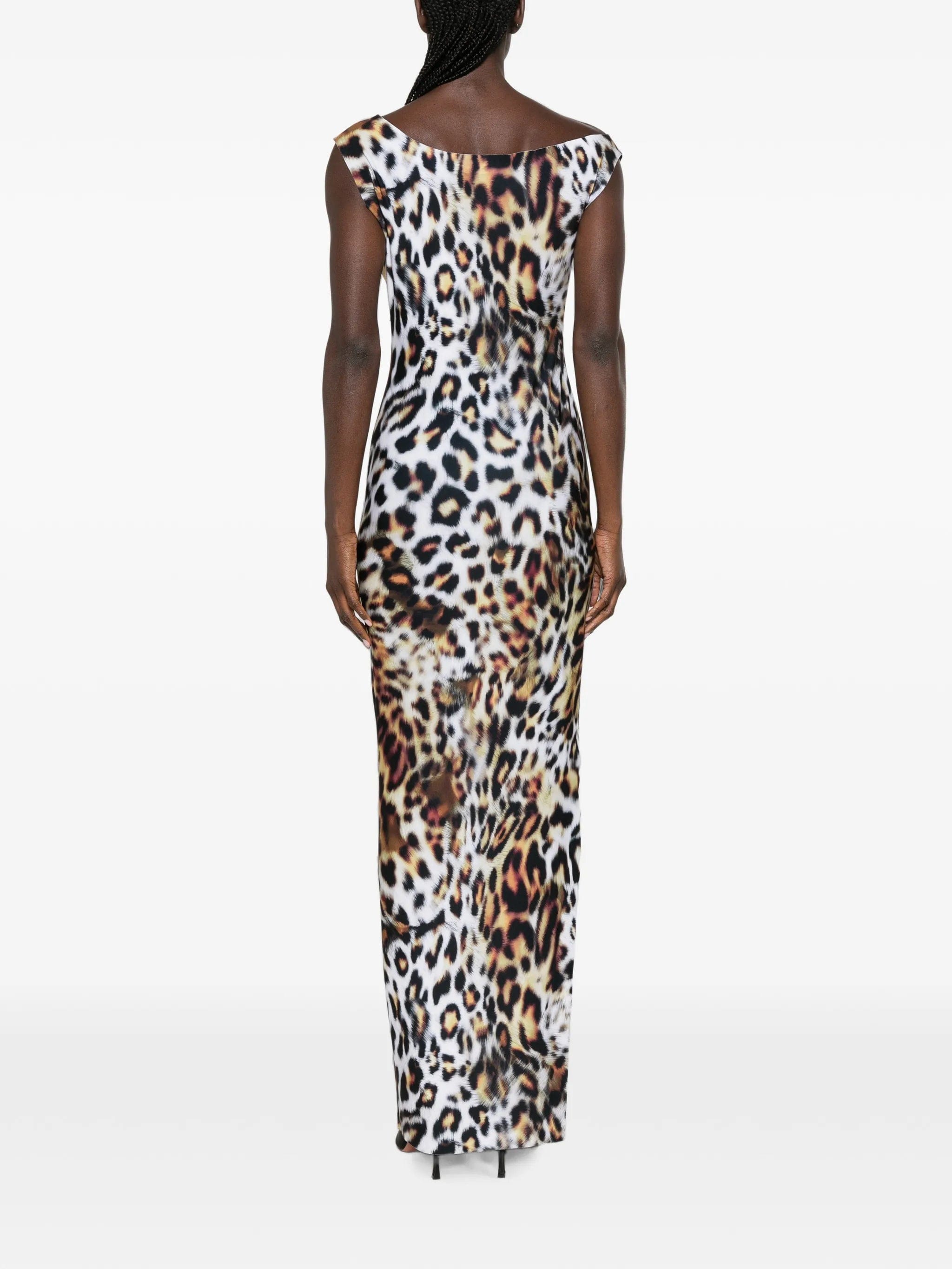 Norma Kamali sleeveless animal - print maxi dress