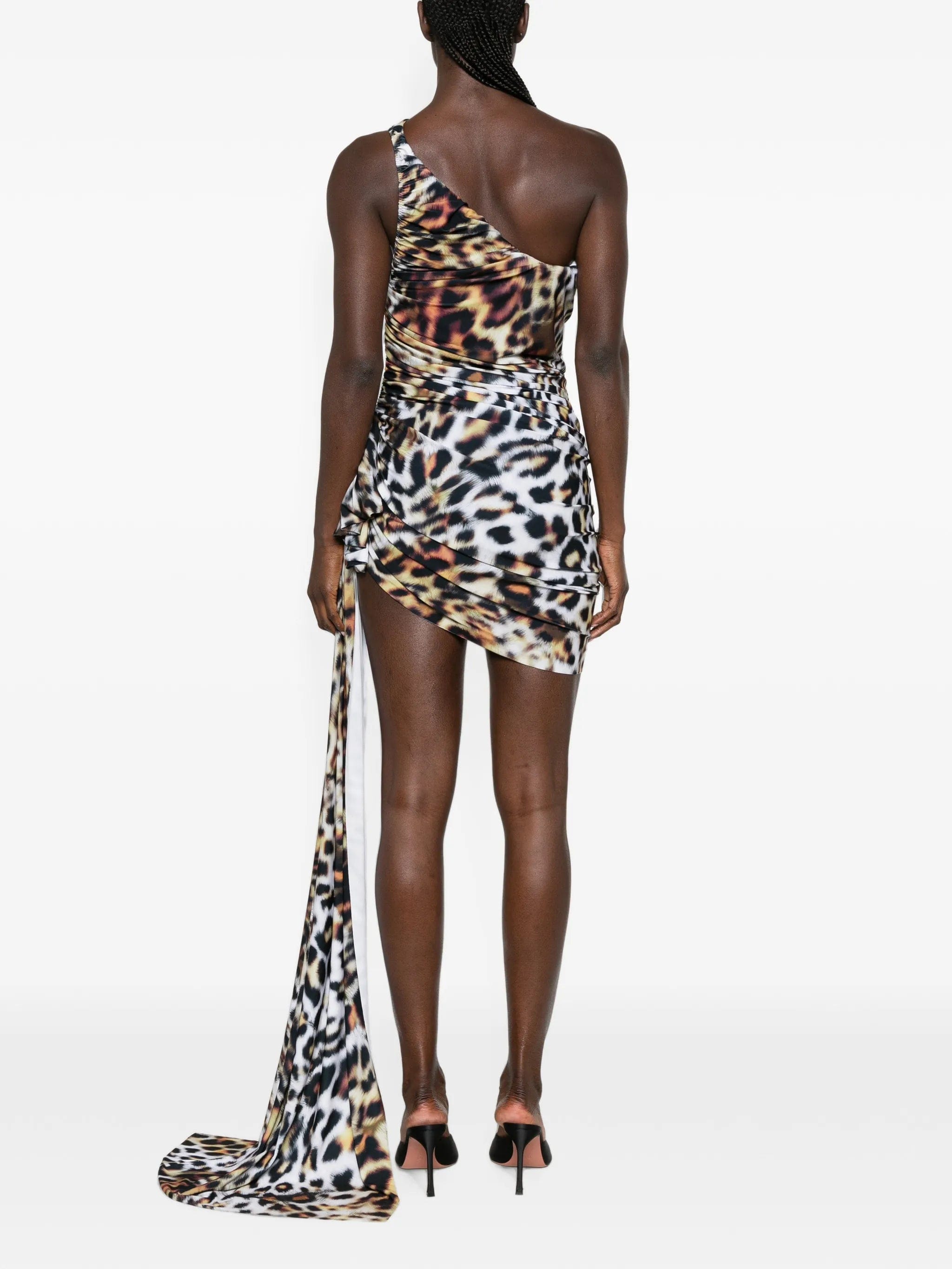Norma Kamali Diana animal - print asymmetric mini dress