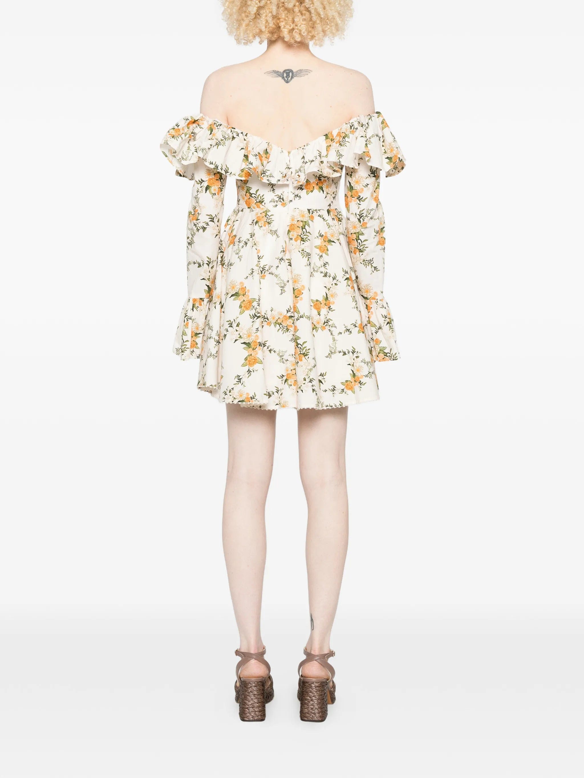 Agua by Agua Bendita ruffled floral - print mini dress