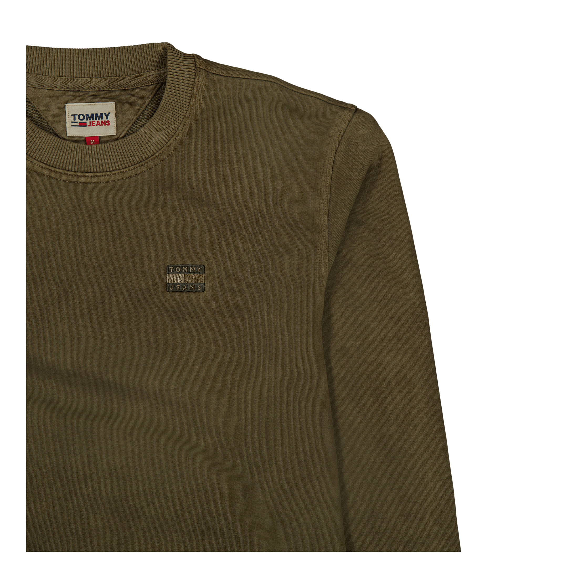Tommy Jeans Tjm Reg Tonal Badge Cneck Drab Olive Green