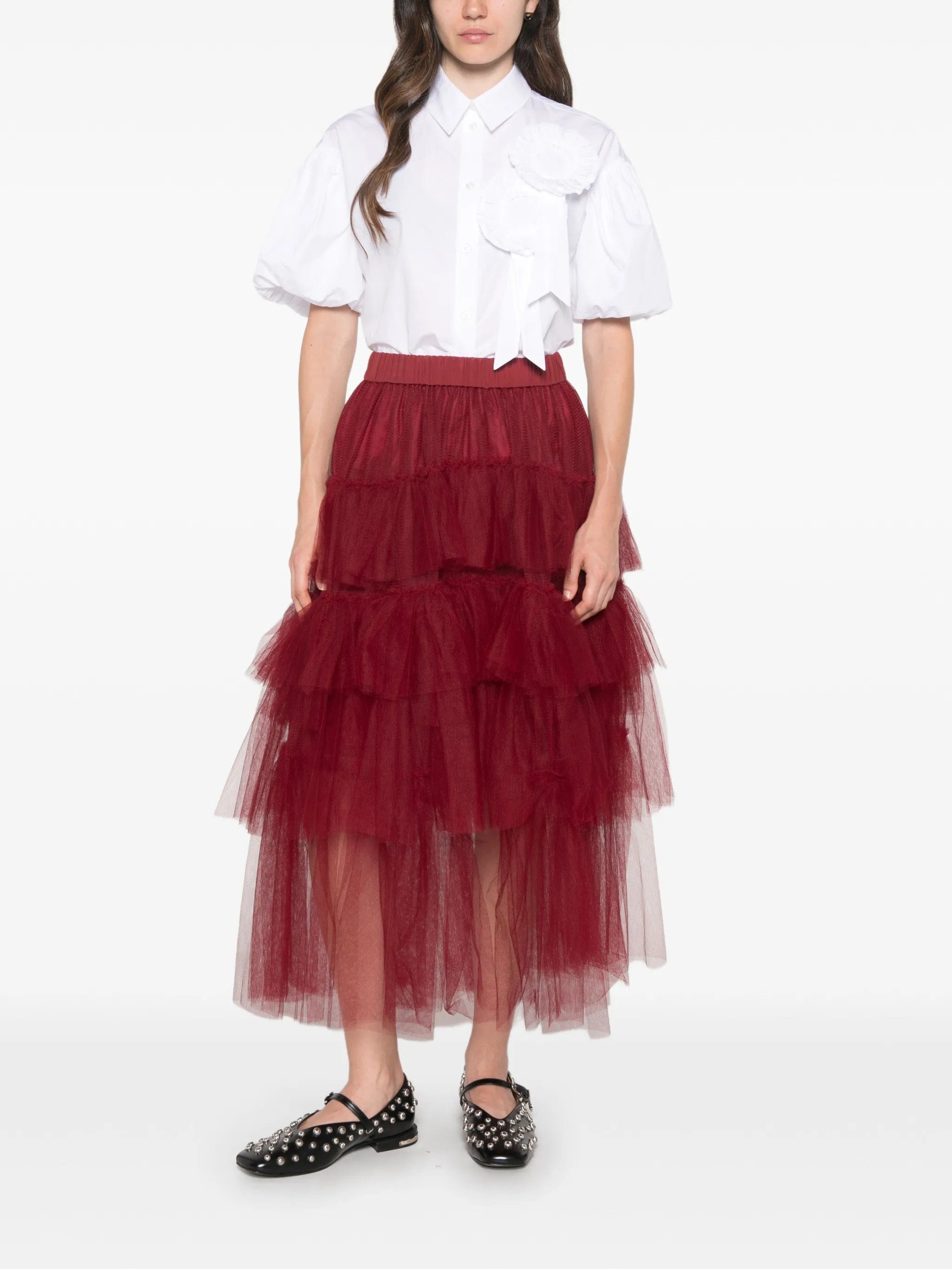 Simone Rocha rosette - detail puff - sleeve shirt