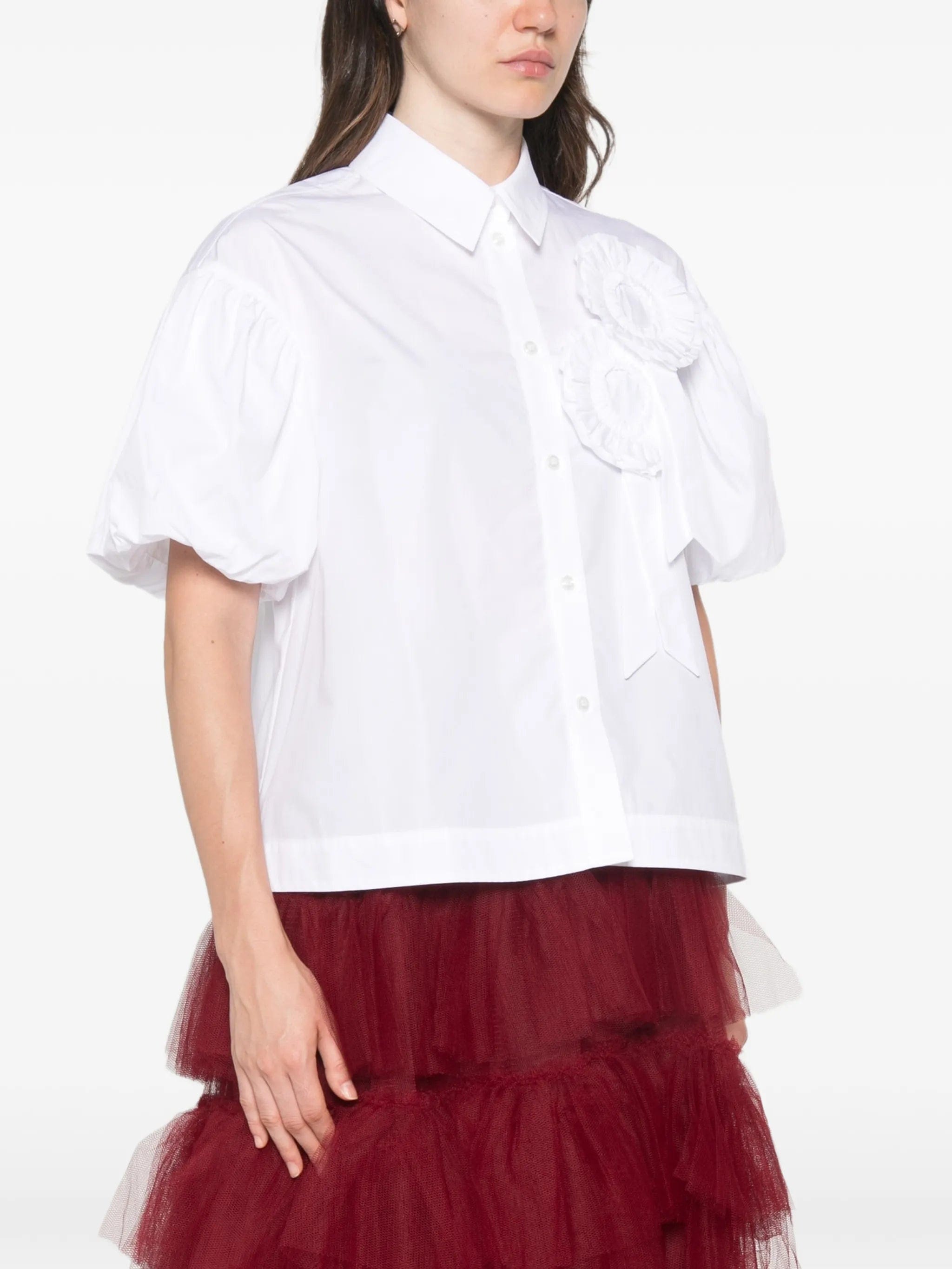 Simone Rocha rosette - detail puff - sleeve shirt