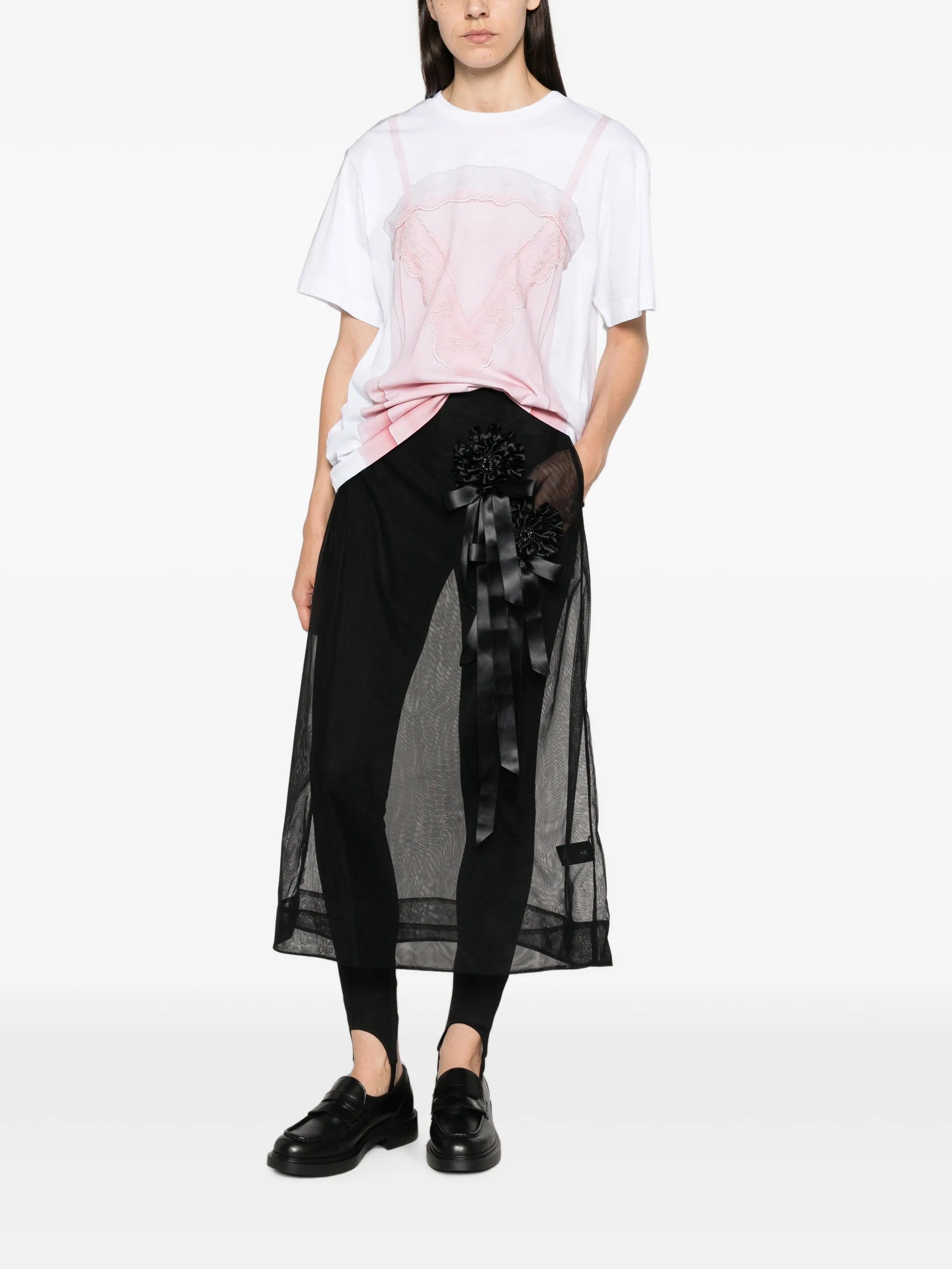 Simone Rocha ribbon rosette ripple skirt