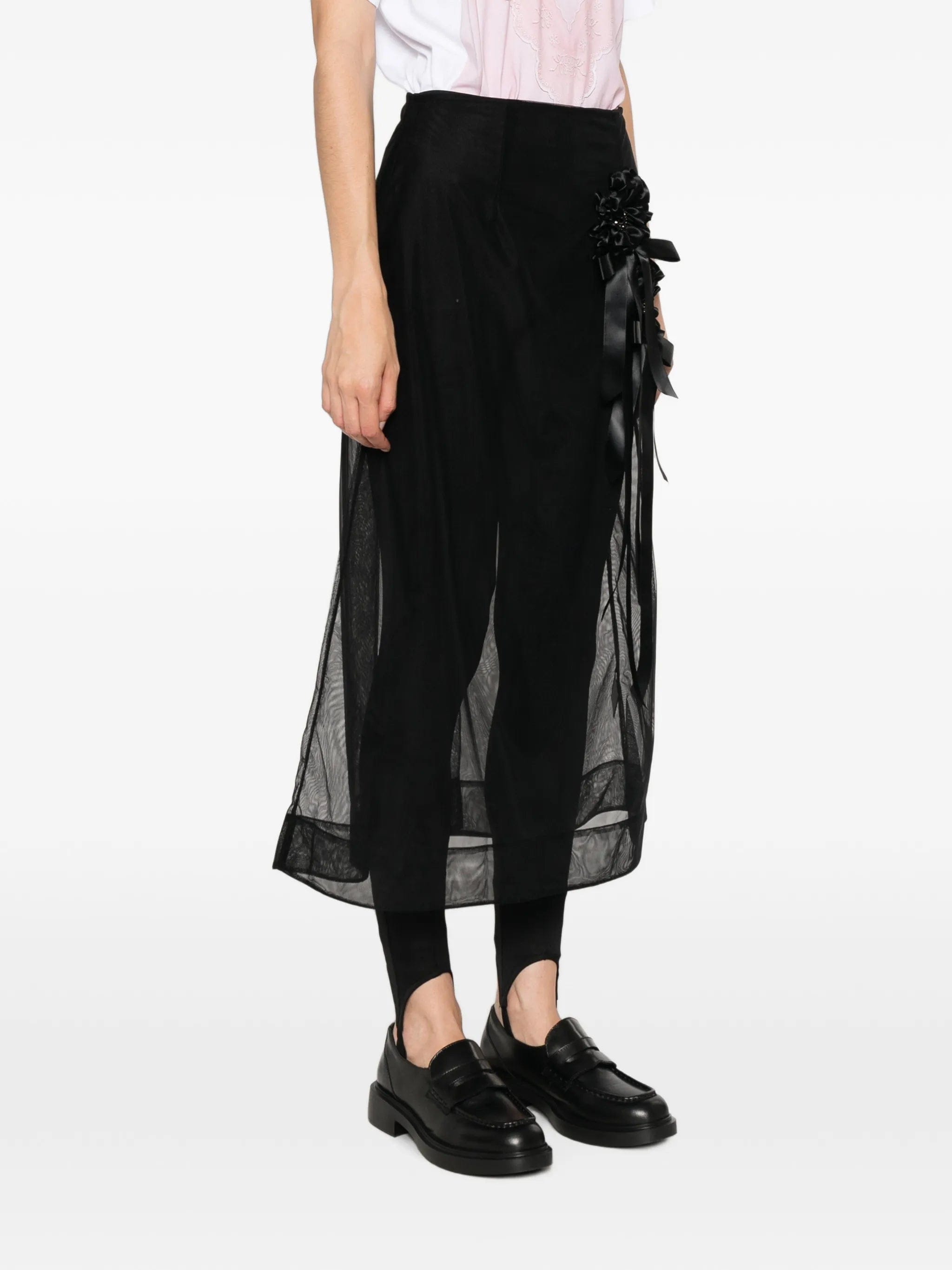 Simone Rocha ribbon rosette ripple skirt
