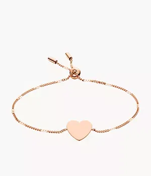 Fossil Ellis Heart Rose Gold - Tone Steel Bracelet