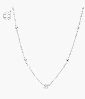 Fossil Glitz Sterling Silver Necklace Box Set