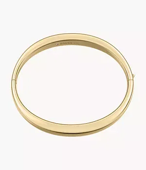Fossil Ellis Domed Collection Gold - Tone Stainless Steel Bangle Bracelet