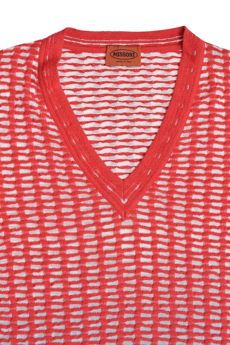 Missoni V - Neck Ombre Red Sweater