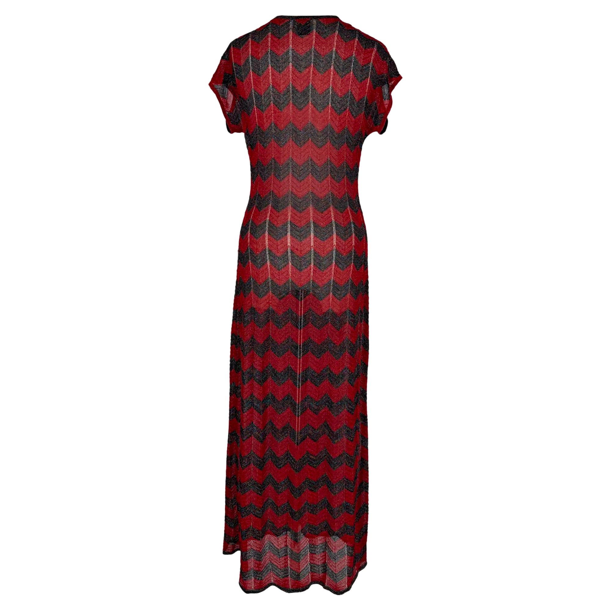 Missoni Chevron Maxi Dress in Red and Black Viscose