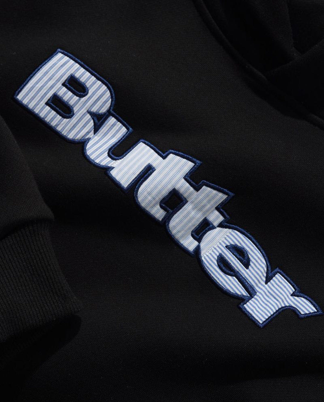 Butter Goods - Stripe Logo Applique Hoodie - Black