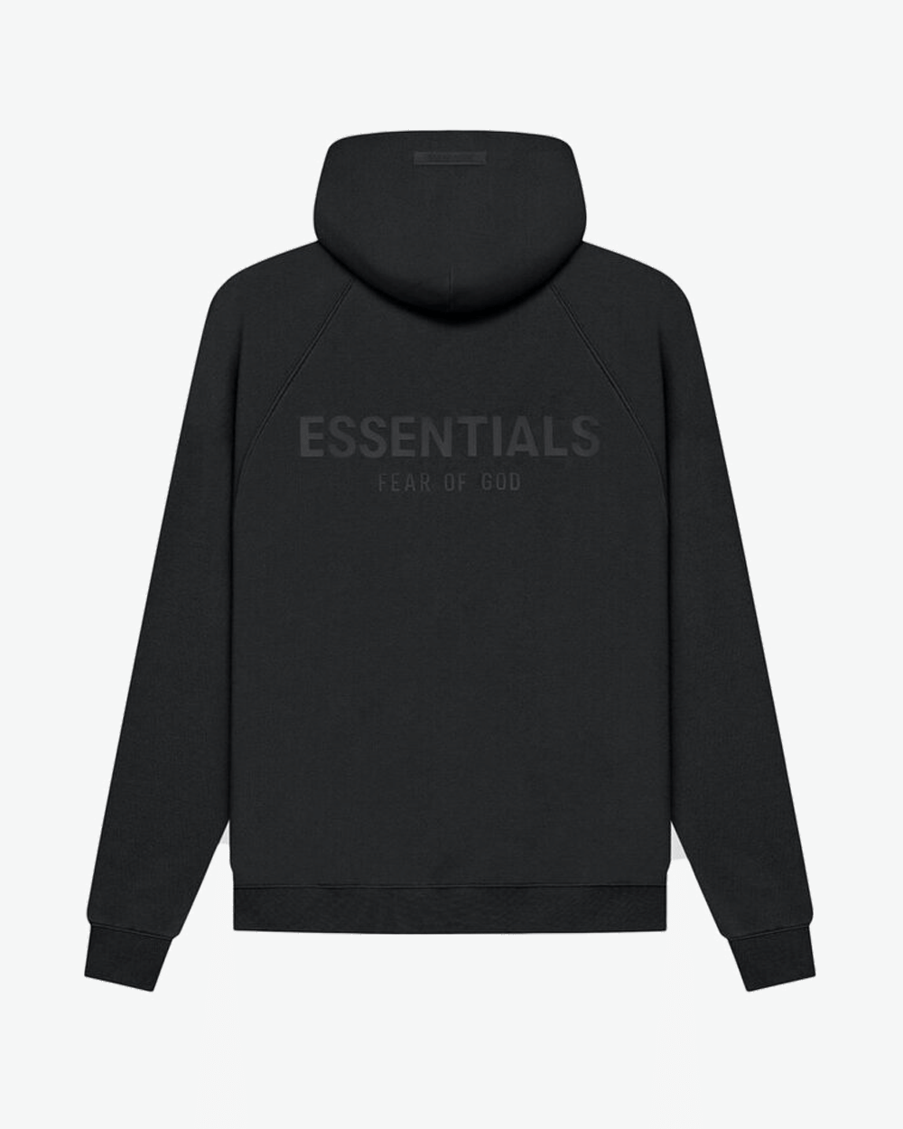 FOG ESSENTIALS SS21 SILICON APPLIQUE LOGO BLACK HOODIE