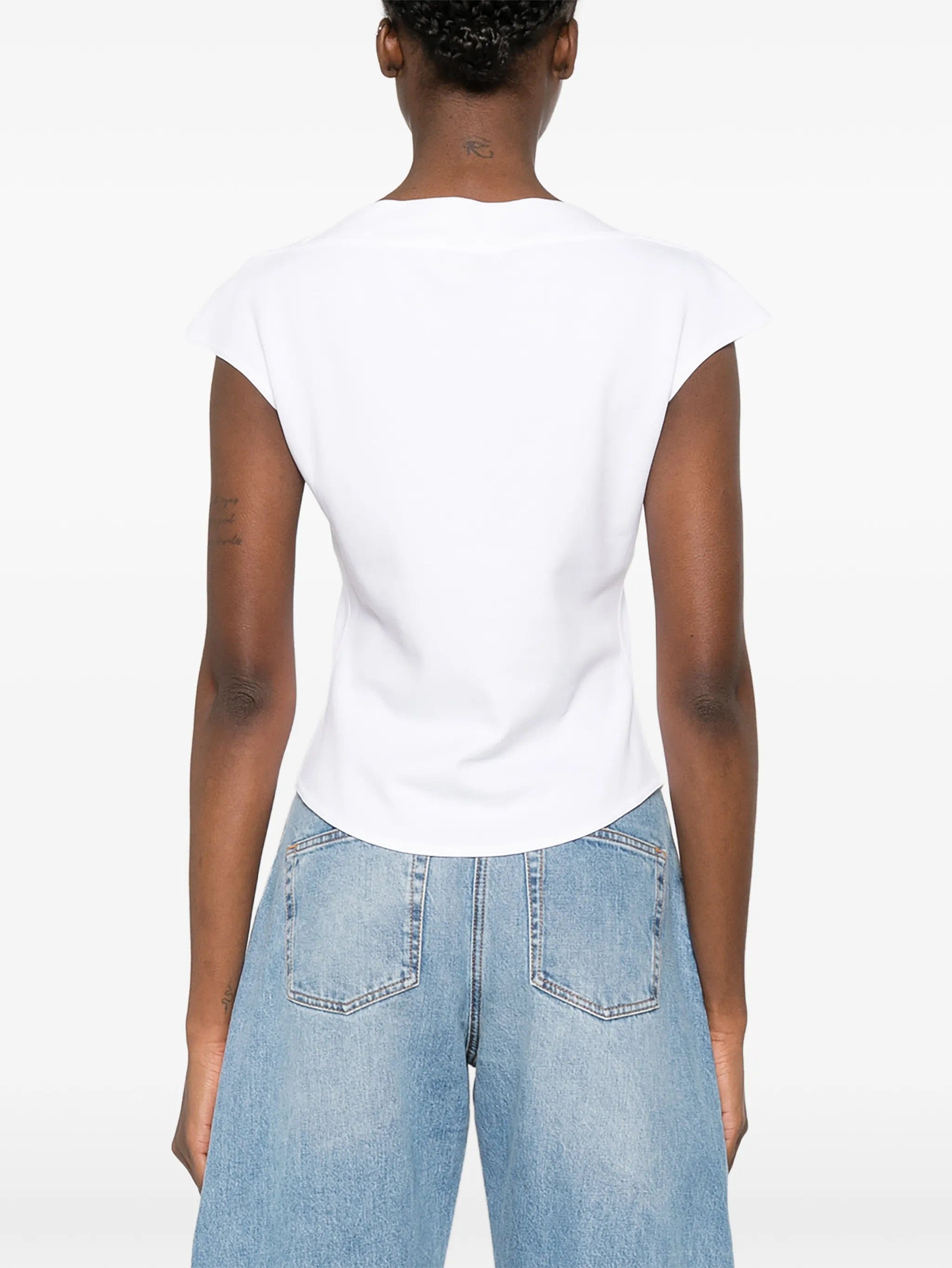 Alaïa cap - sleeve T - shirt