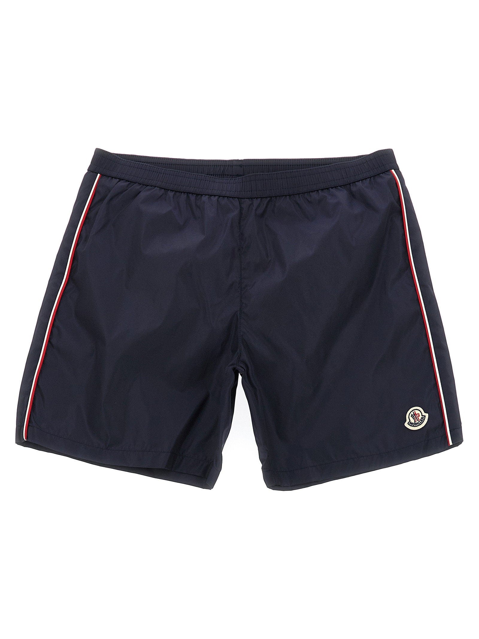 Moncler Enfant Tricolor Trim Technical Nylon Swimsuit — Navy