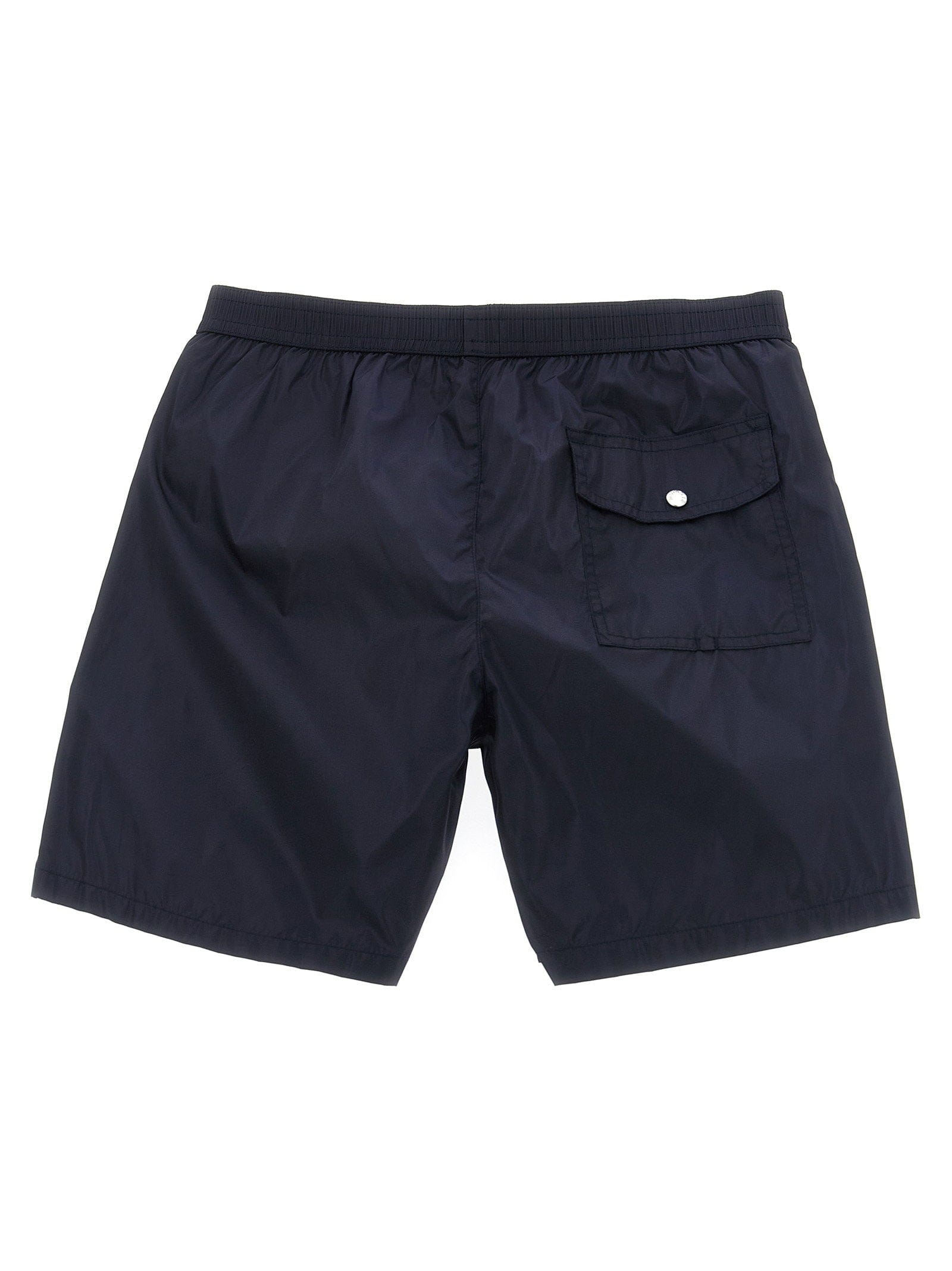 Moncler Enfant Tricolor Trim Technical Nylon Swimsuit — Navy