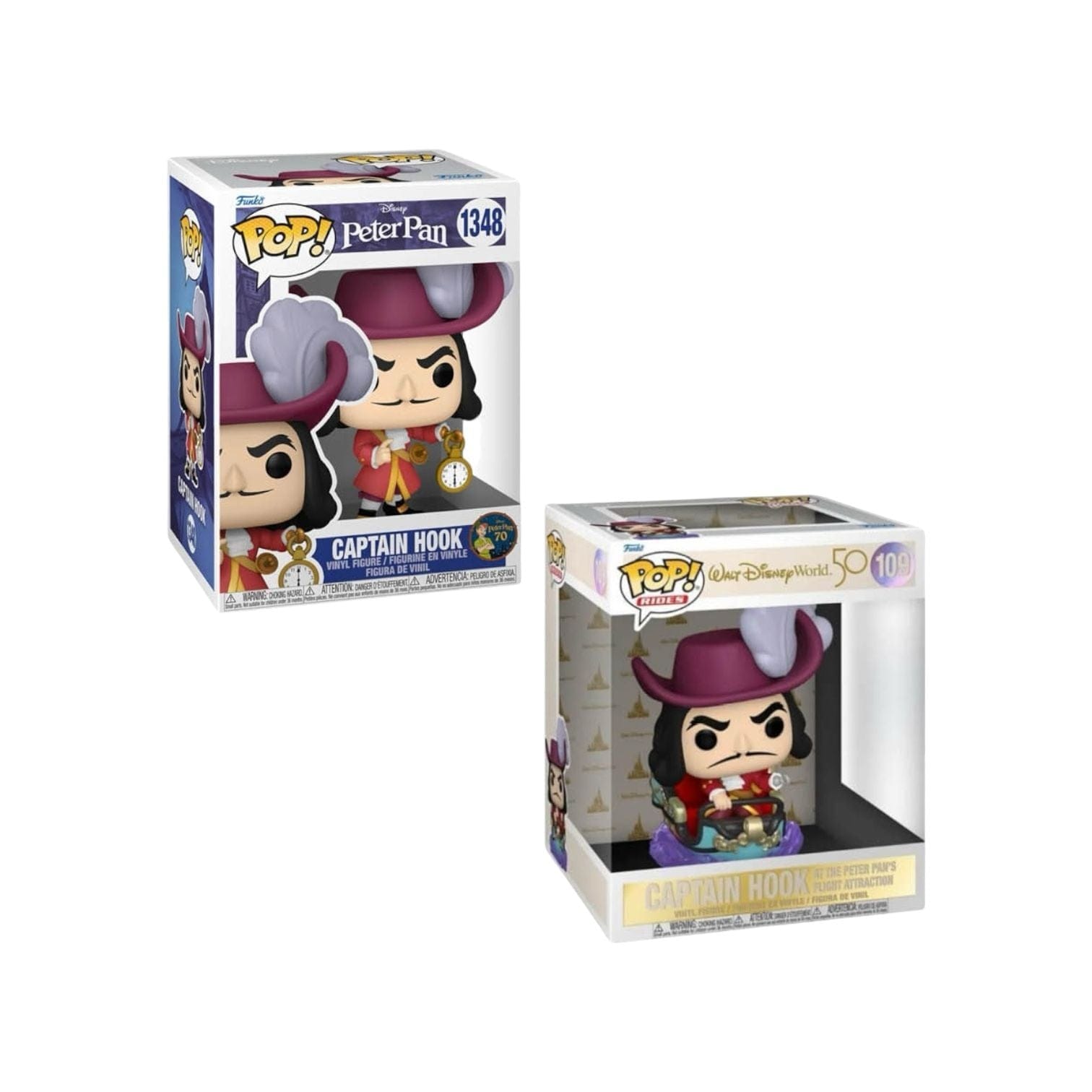 Funko Pop! Captain Hook #1348 Funko Pop! - Peter Pan & Captain Hook at the Peter Pan’s Flight Attraction #109 Funko Pop! - Disney Bundle