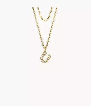 Fossil Sutton Horseshoe Gold - Tone Stainless Steel Multi Strand Necklace