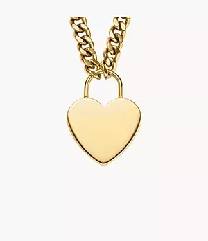 Fossil Sutton Gold - Tone Stainless Steel Heart Necklace
