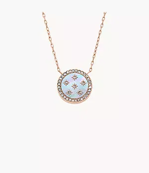 Fossil Merrit Northlight Collection Rose Gold - Tone Stainless Steel Pendant Necklace
