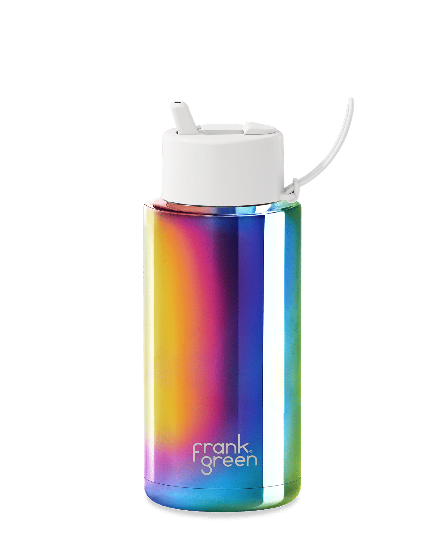 Frank Green 1 l Ceramic Reusable Bottle (Rainbow Chrome/Cloud)