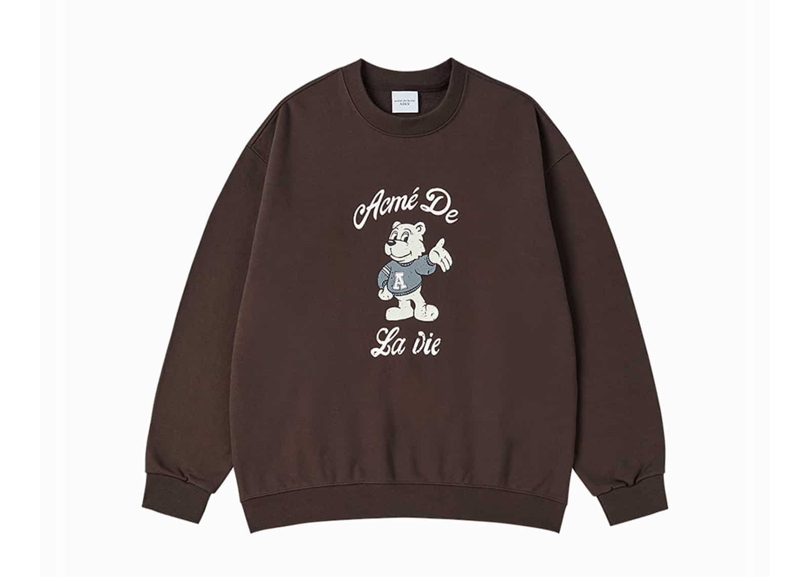 ACME de la VIE (ADLV) ADLV AC Bear Welcome Crewneck Brown