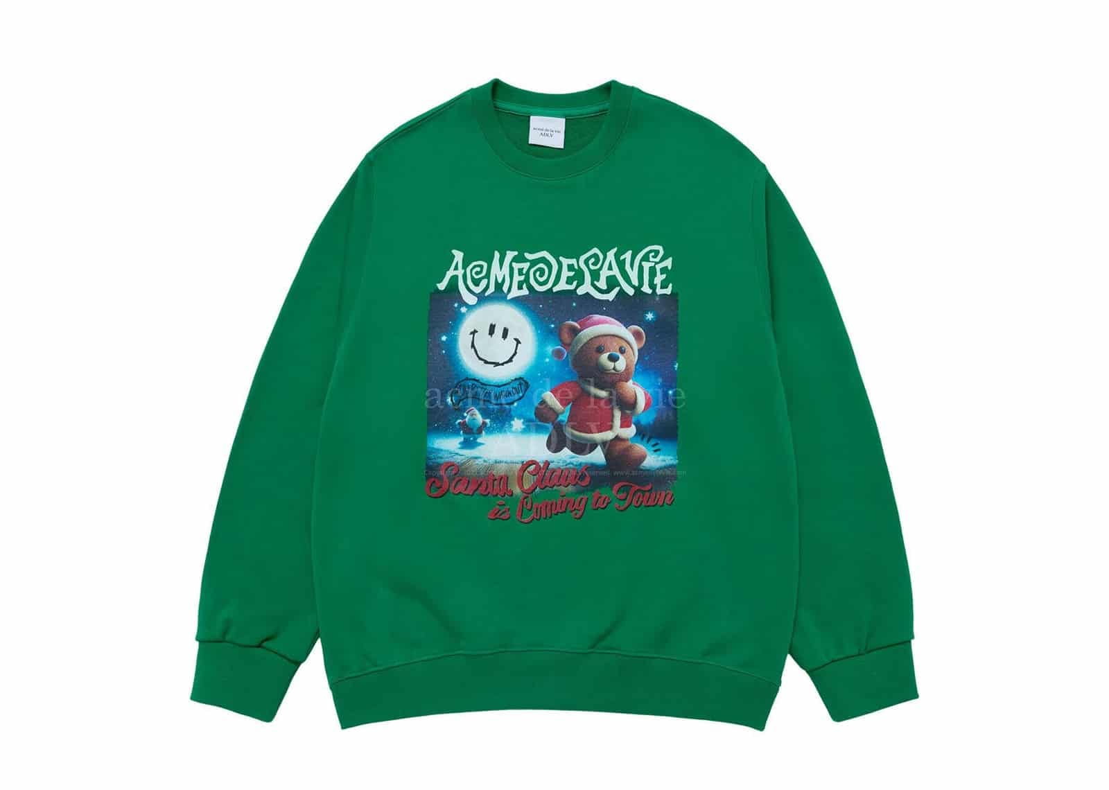 ACME de la VIE (ADLV) ADLV Running Santa Crewneck Green