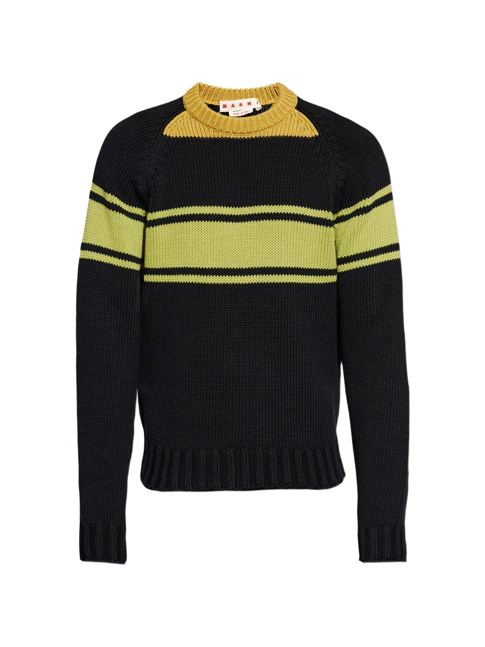 Marni striped logo - patch sweater