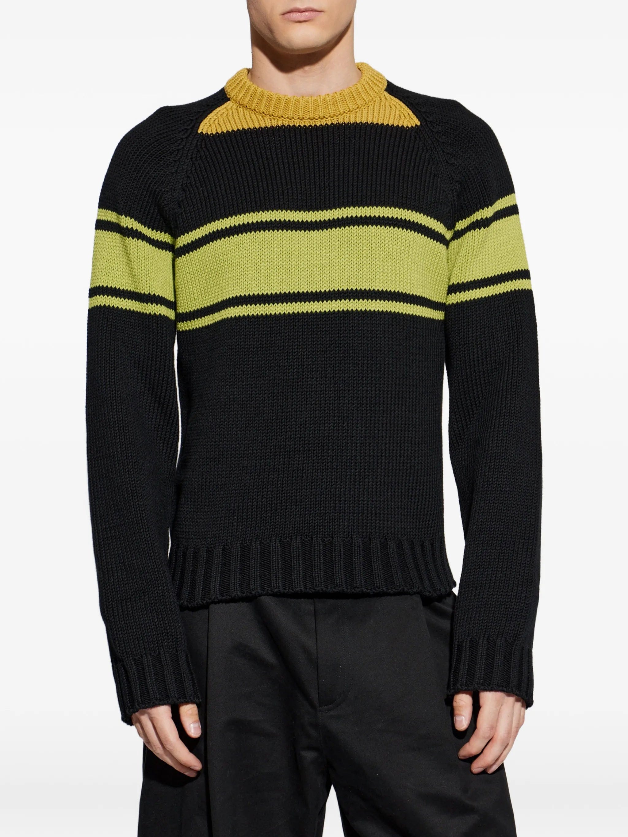 Marni striped logo - patch sweater