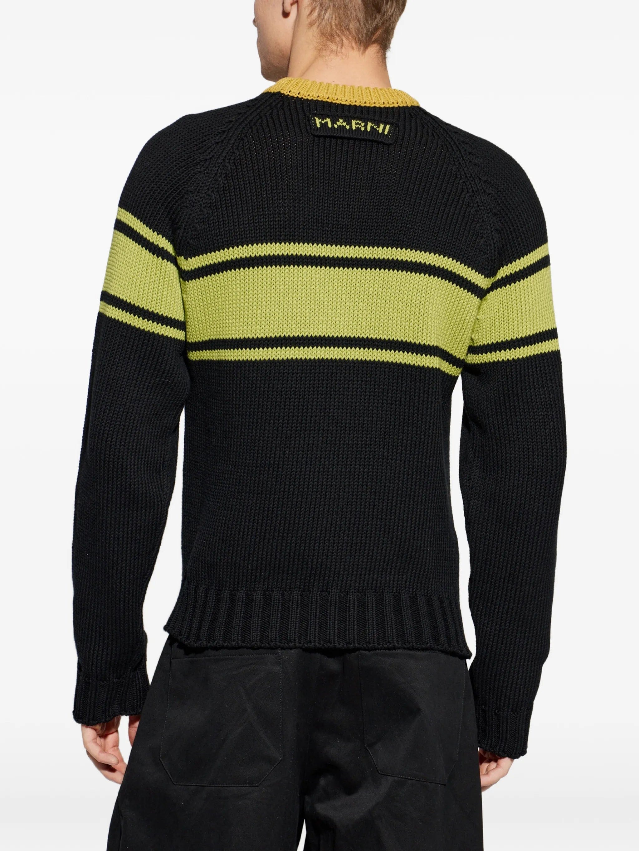 Marni striped logo - patch sweater