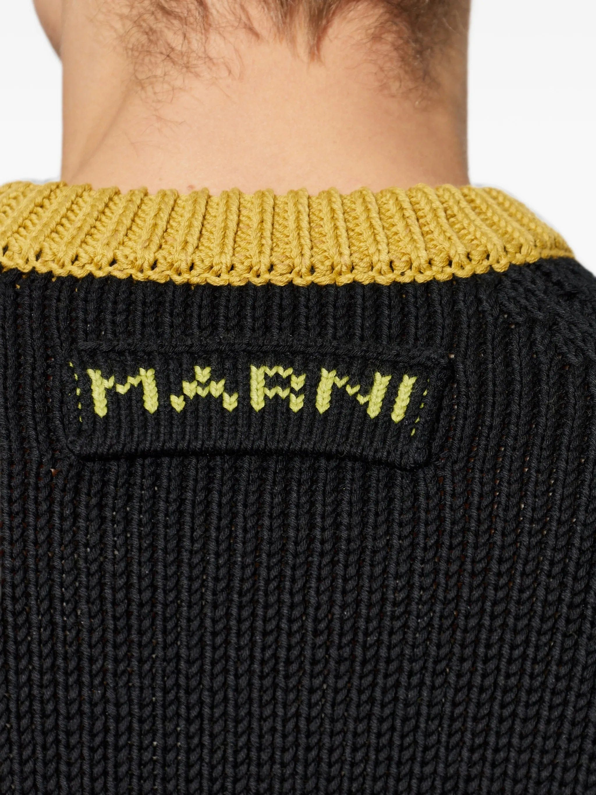 Marni striped logo - patch sweater